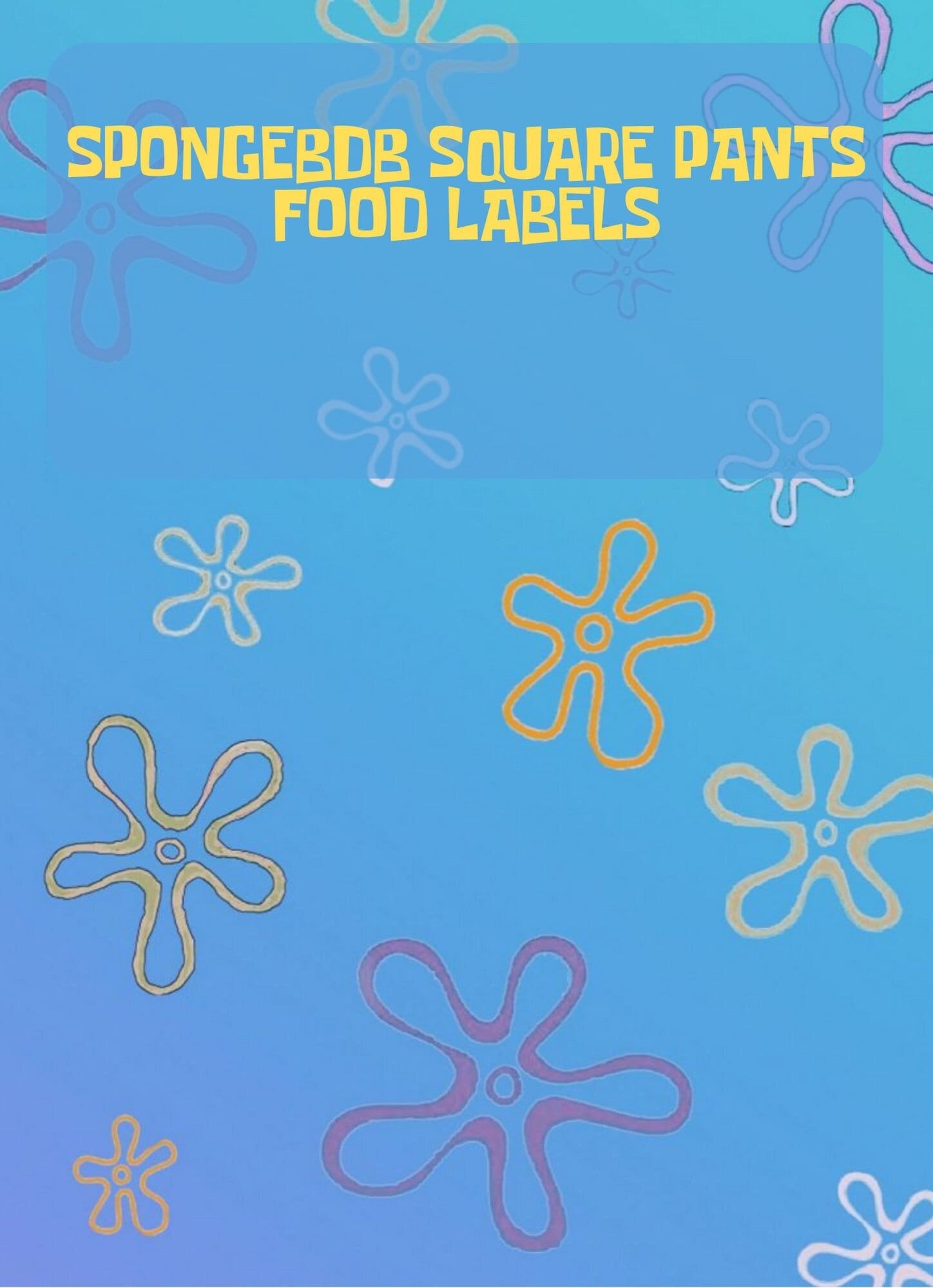 SPONGEBOB FOOD LABELS 12 Labels Etsy