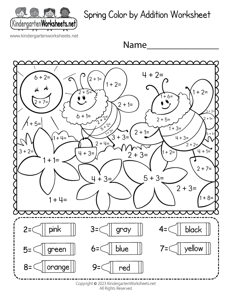 Spring Color By Addition Worksheet Free Printable Digital PDF