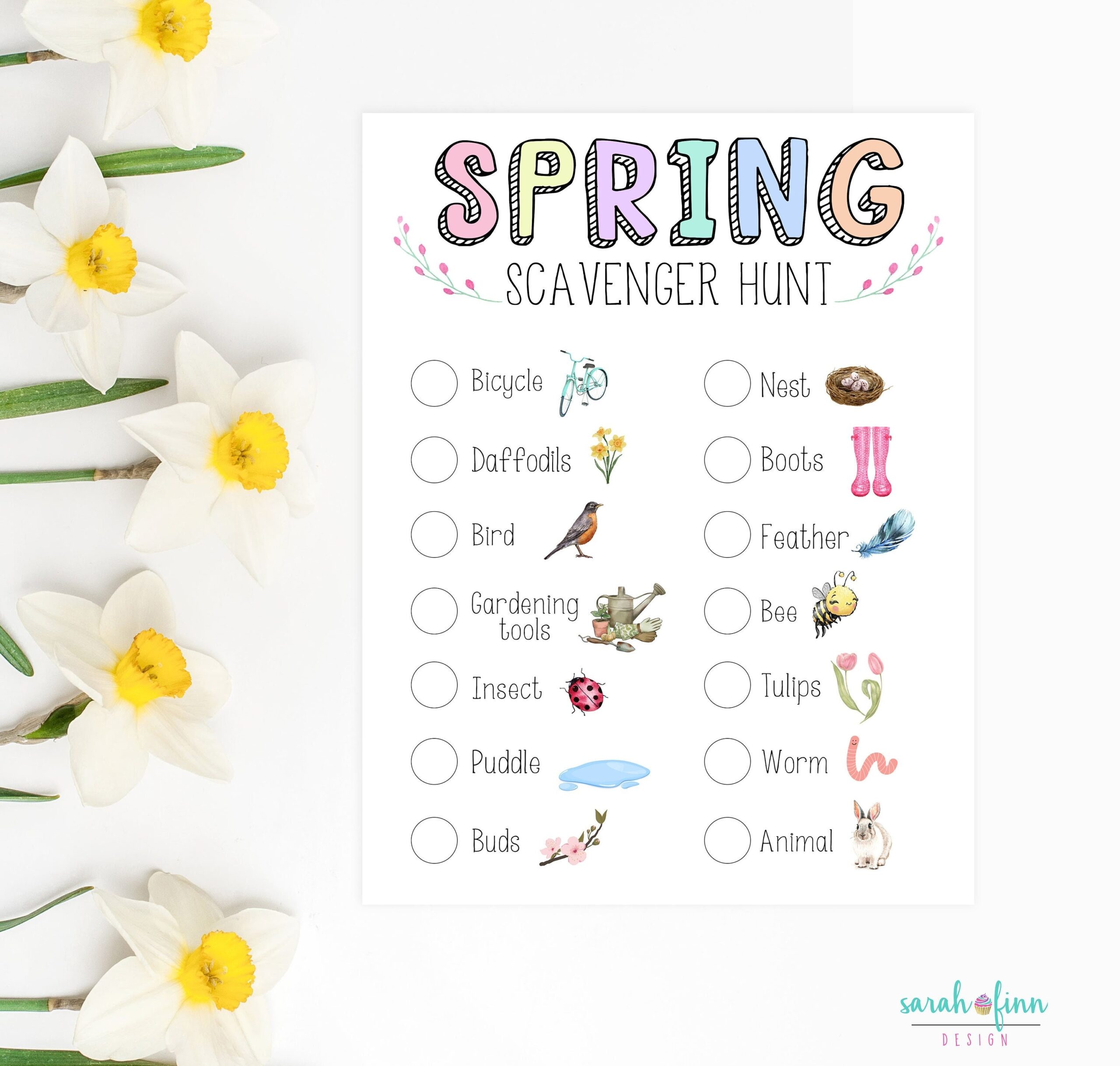 Spring Scavenger Hunt Easter Scavenger Hunt Printable Outdoor Nature Kid Activity Instant Download Birthday Activity Outdoors Kid Game Etsy