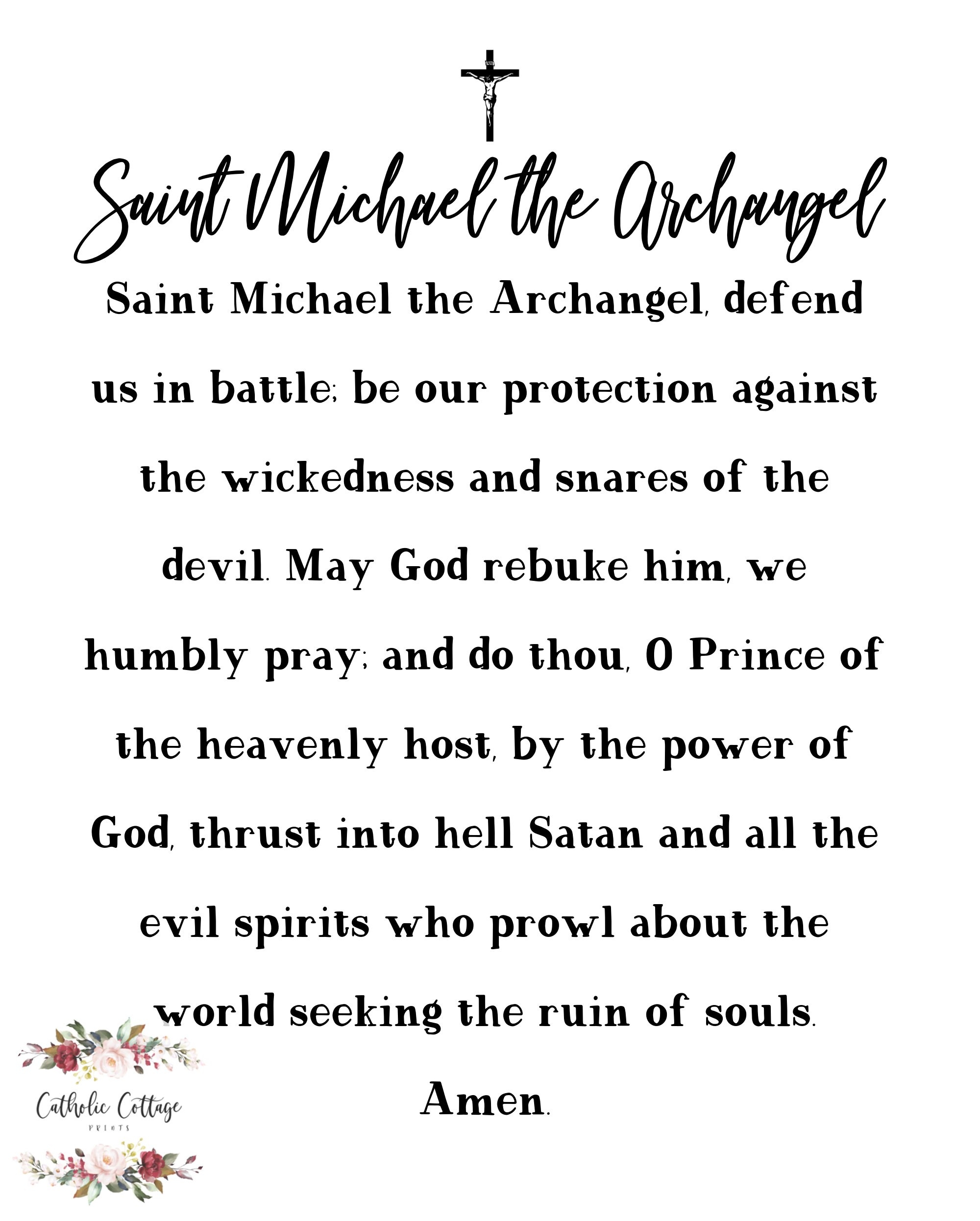 St Michael BUNDLE St Michael Chaplet And St Michael The Archangel Prayer With English To Latin Prayer Card Catholic Printable Etsy