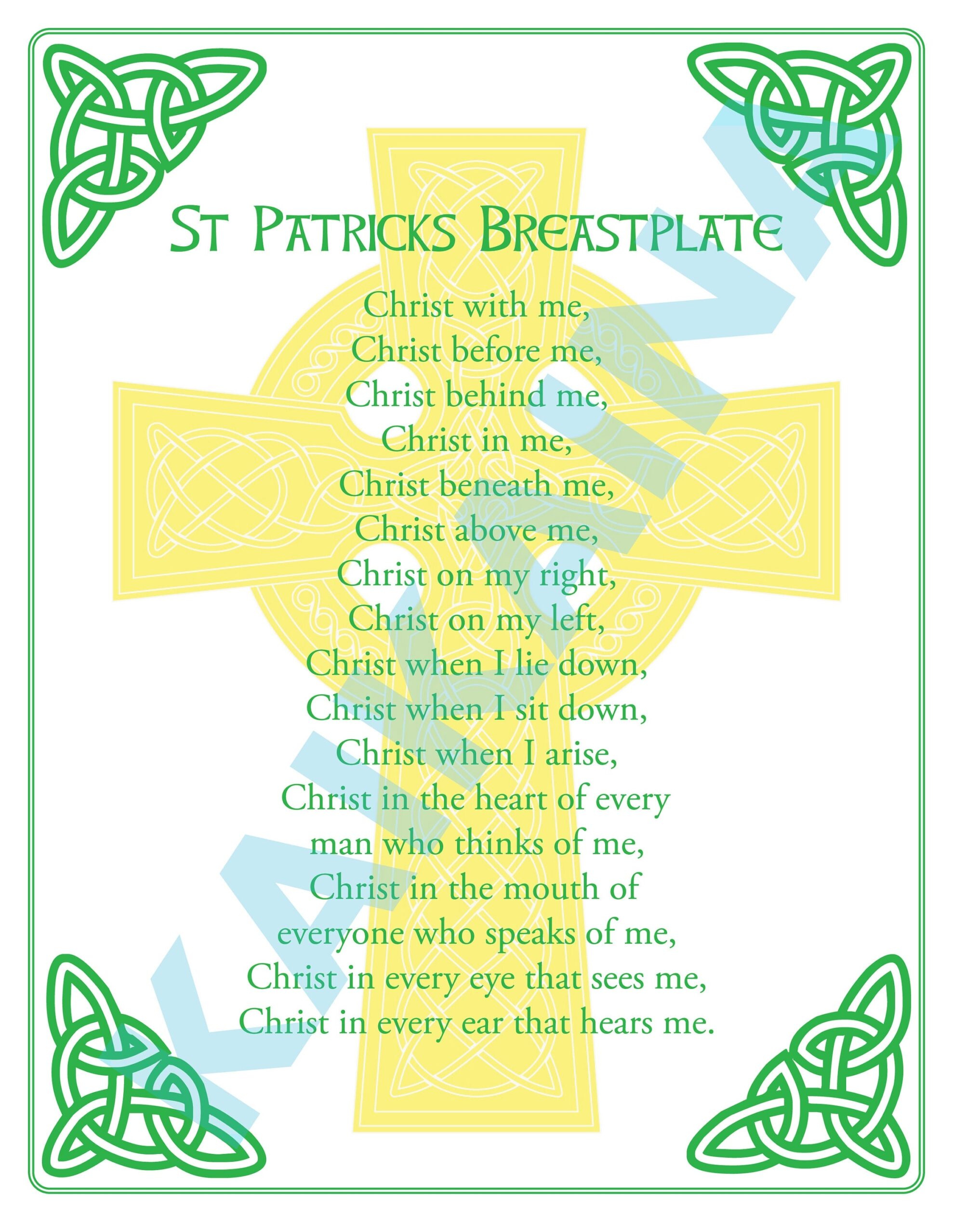 St Patrick Breastplate Prayer Printable 8 5 X 11 Poster Christ With Me Etsy