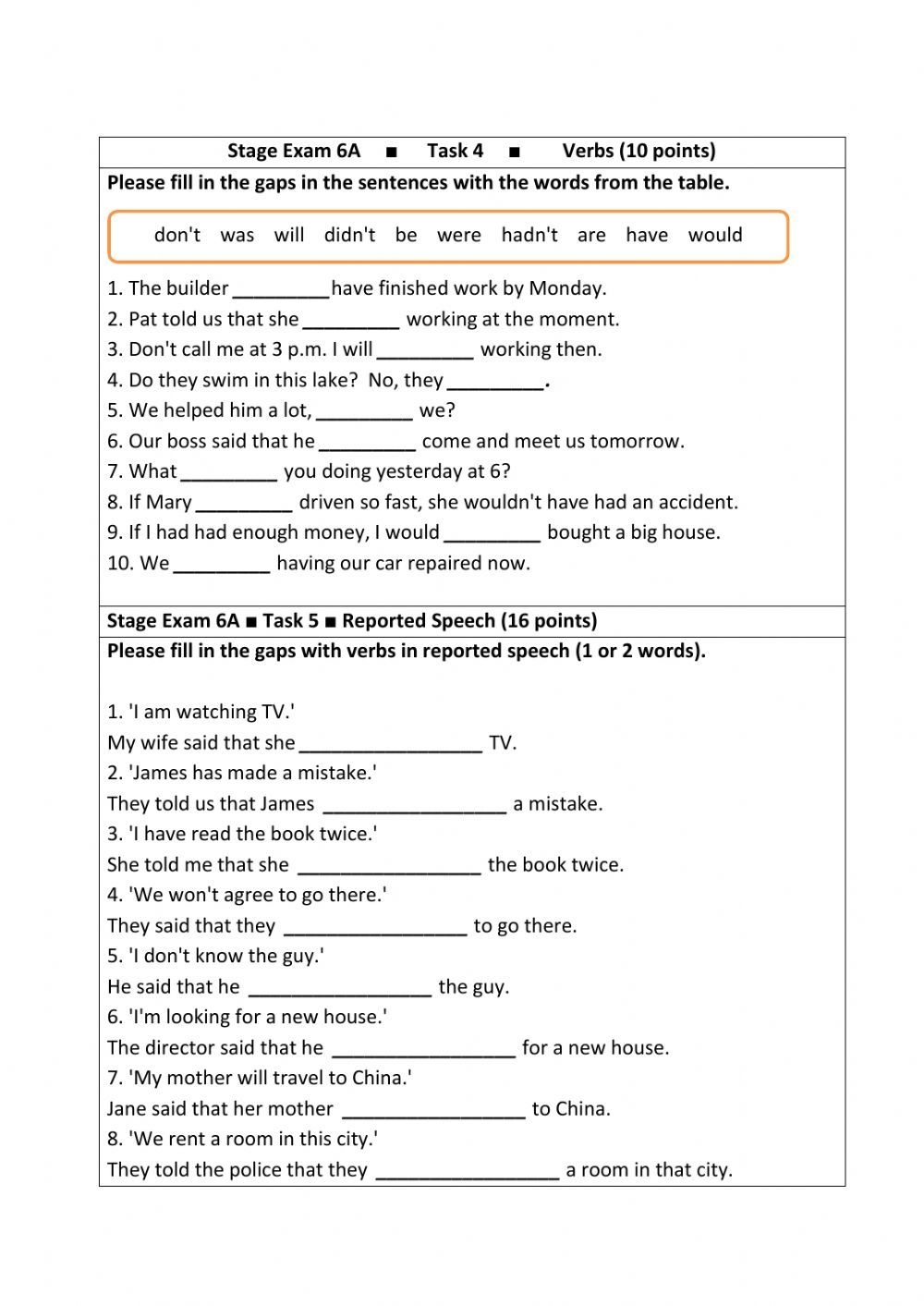 Stage 6 Grammar Exam Worksheet Grammar Worksheets English Grammar Worksheets Persuasive Writing Prompts