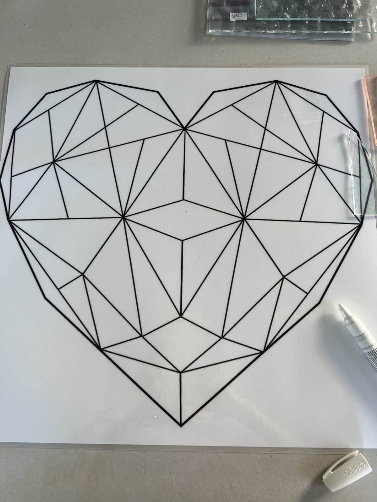 Stained Glass Heart Pattern free 