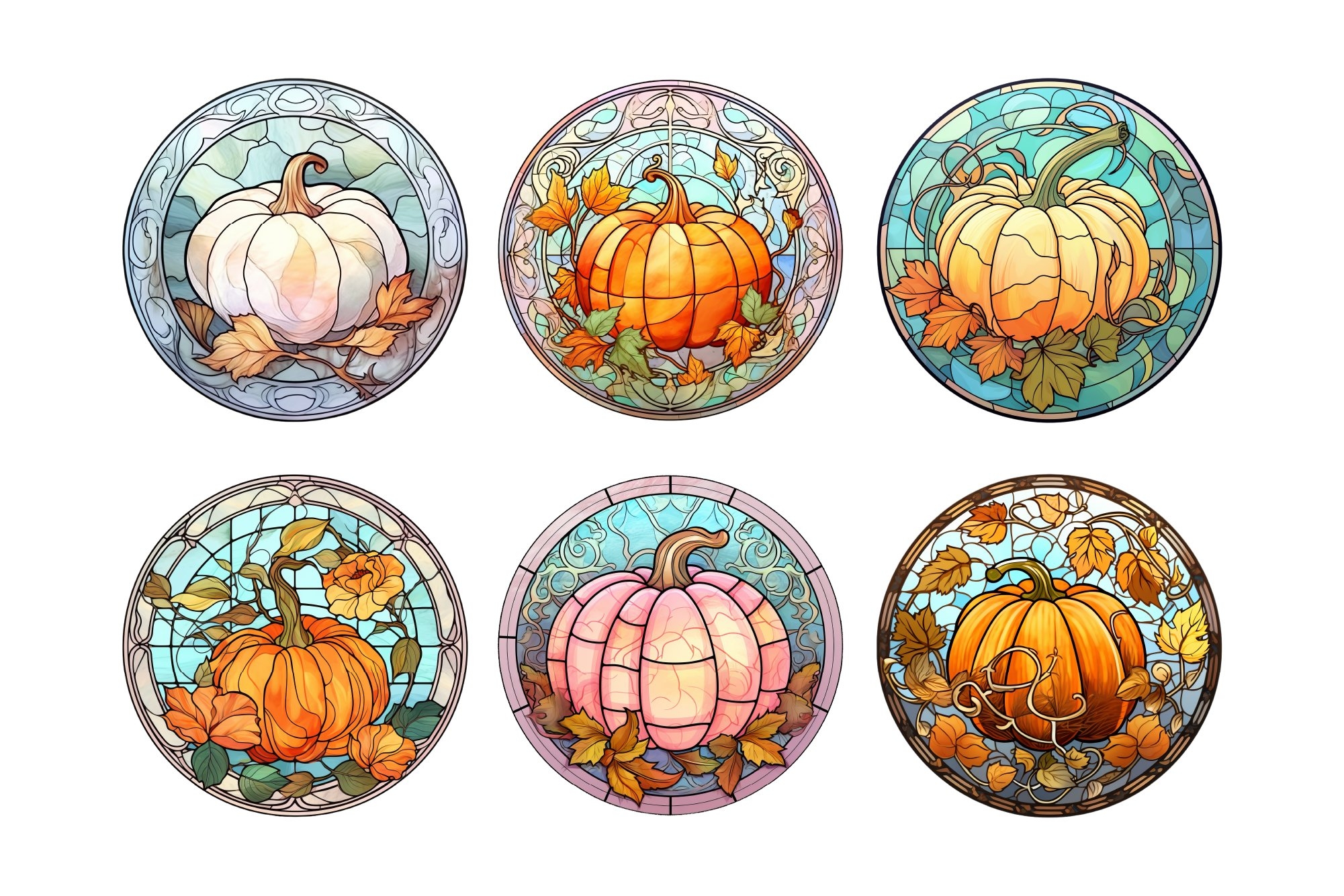 Printable Stained Glass Pumpkin Pattern