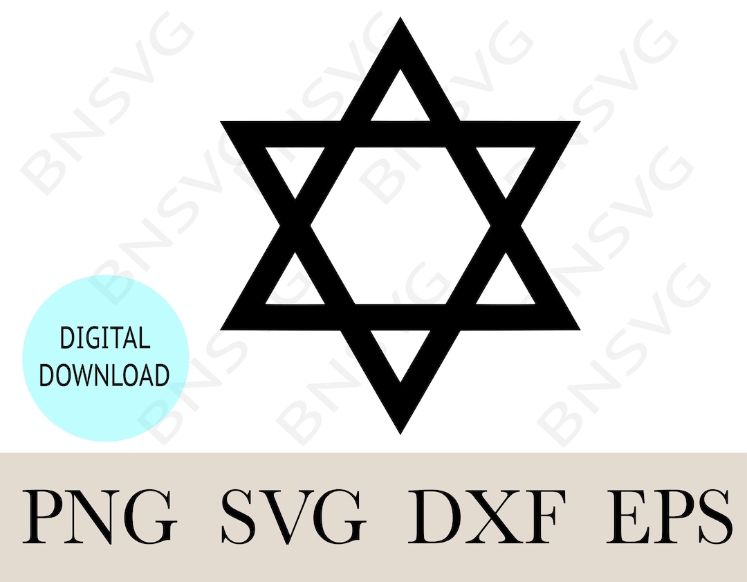 Star Of David Svg Symbol Of Jewish Identity And Judaism Png Jewish Symbol EPS Cut Files Layered Minimalist Cricut Silhouette Clipart Etsy
