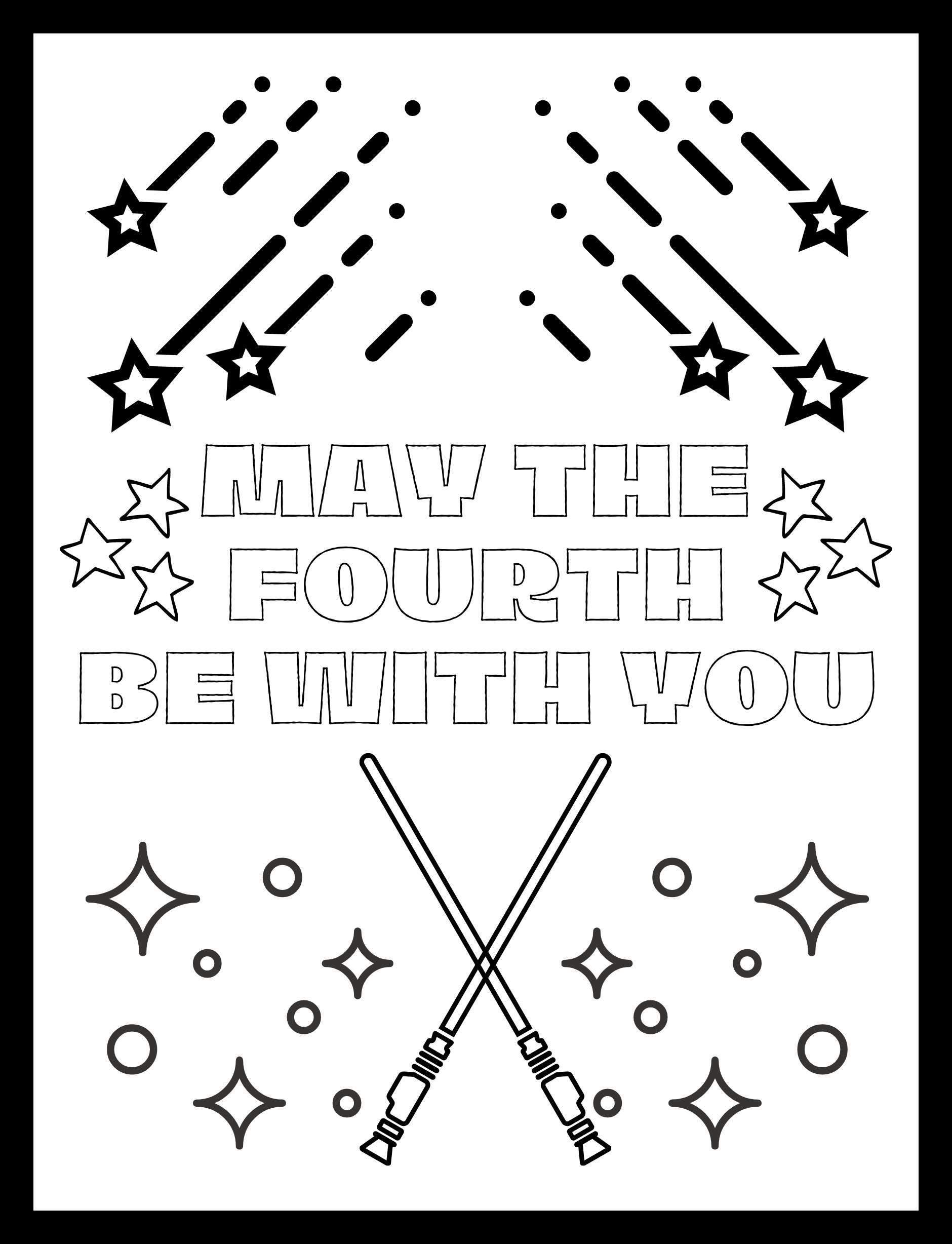 Star Wars Day Coloring Poster May The Fourth Be With You Seeing Dandy Blog