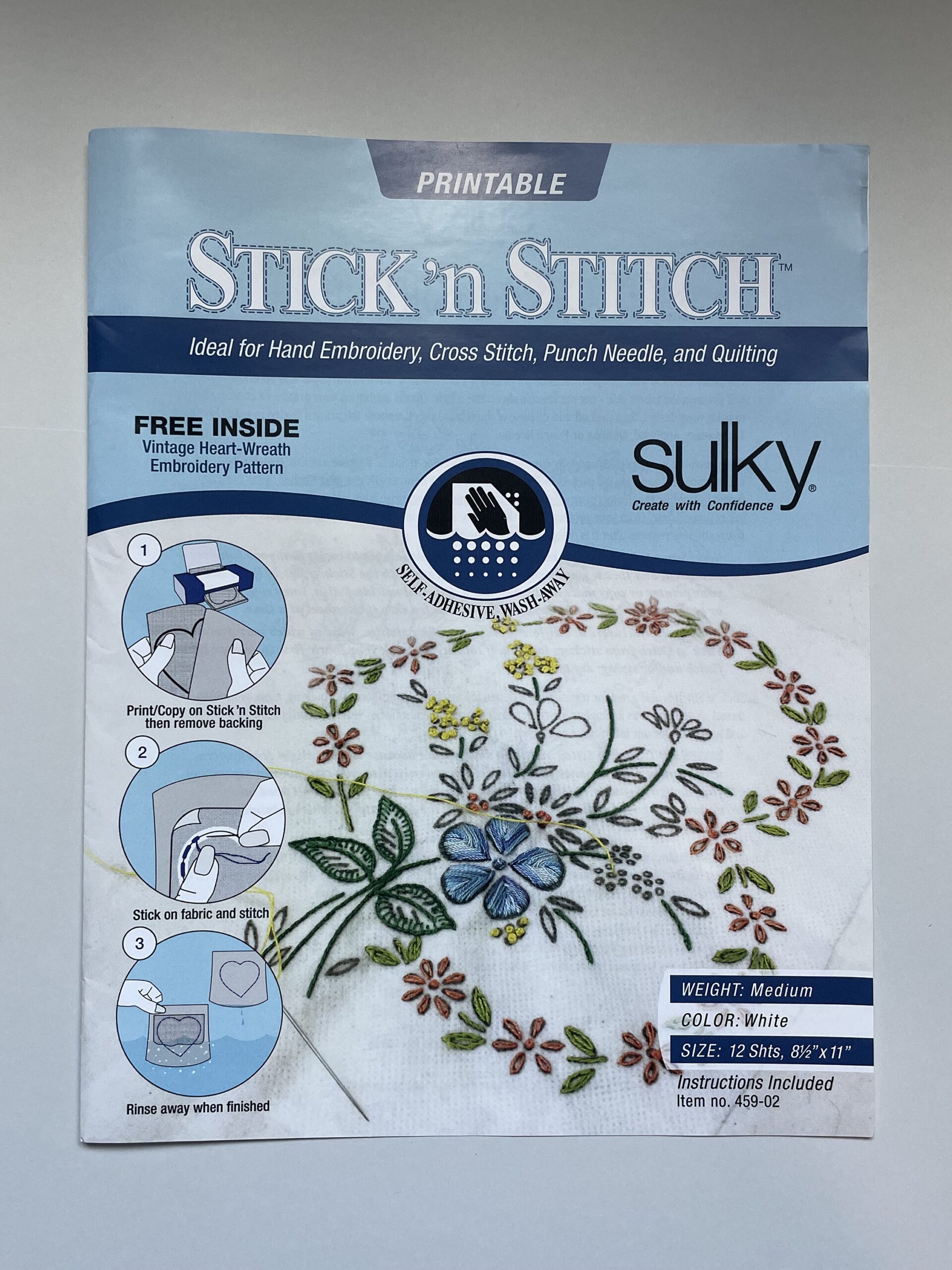 Stick n Stitch 8 1 2 X 11 12 Printable Sheets Etsy