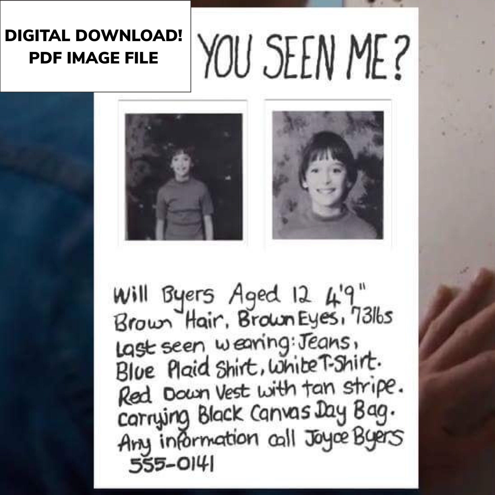 Stranger Things Will Byers Missing Poster Digital Download Etsy Israel