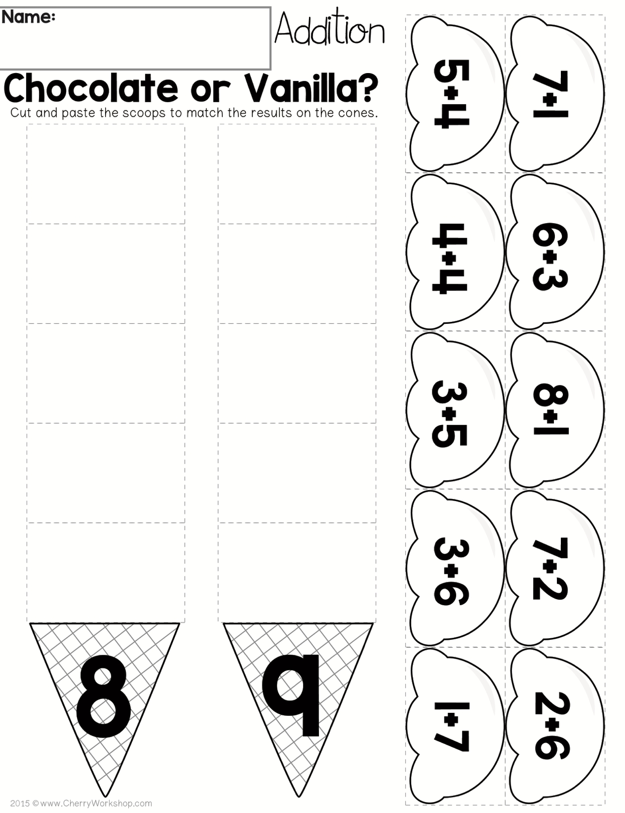 Summer Ice Cream Addition Subtraction By Teach Simple