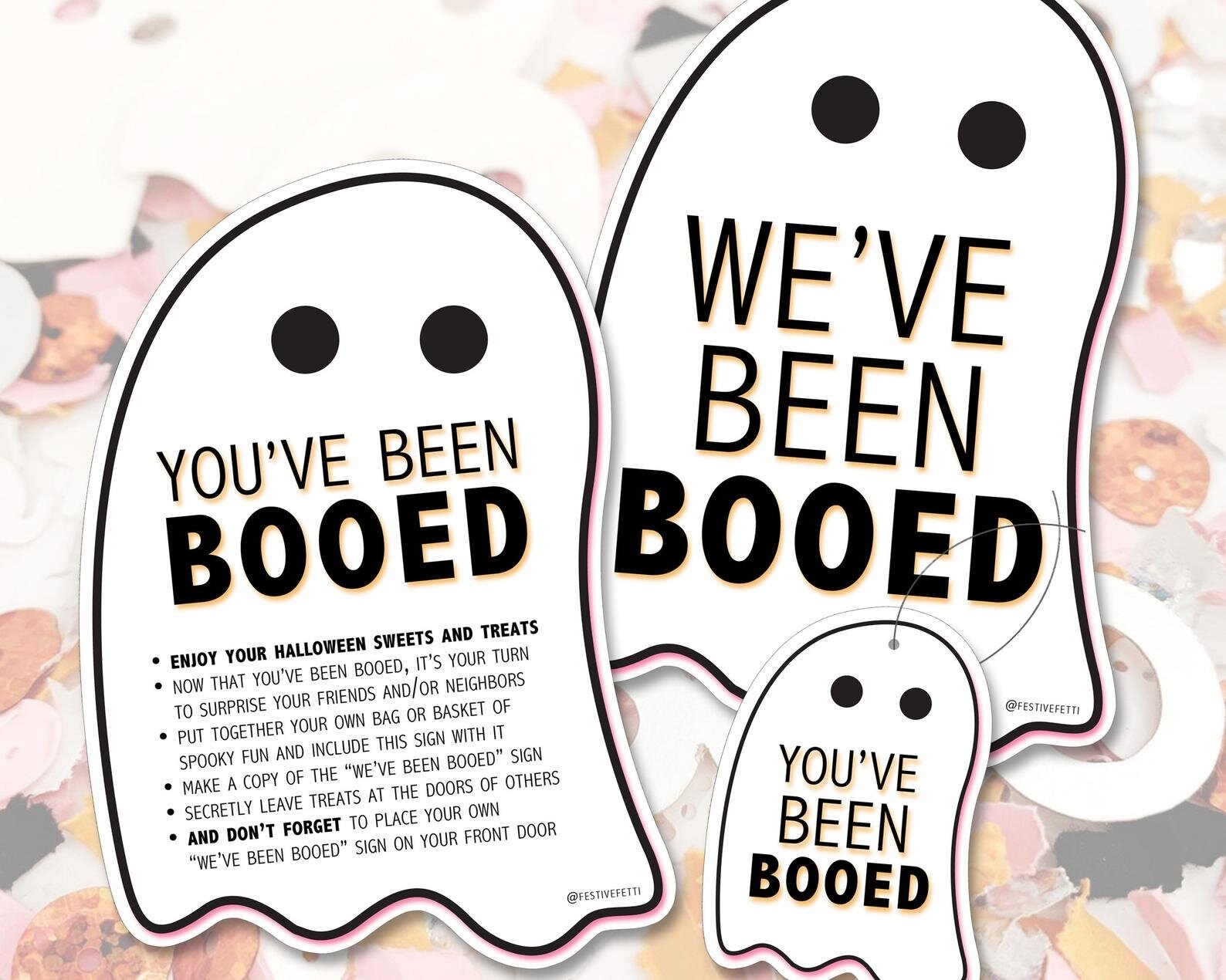 Super Cute You ve Been Booed Printable Signs For Halloween