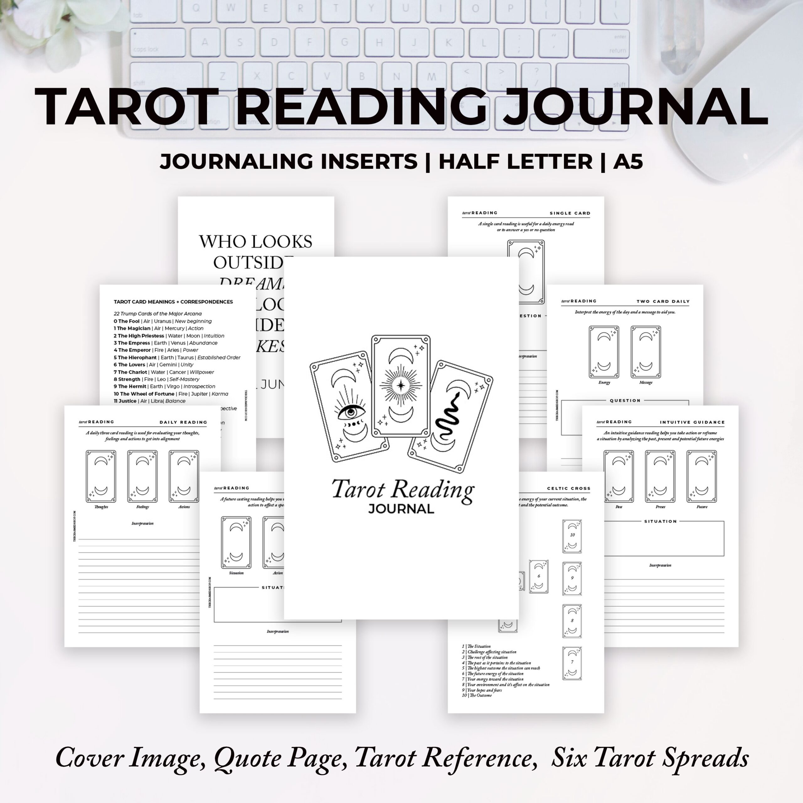 Tarot Reading Journal Printable PDF The Charmed Shop