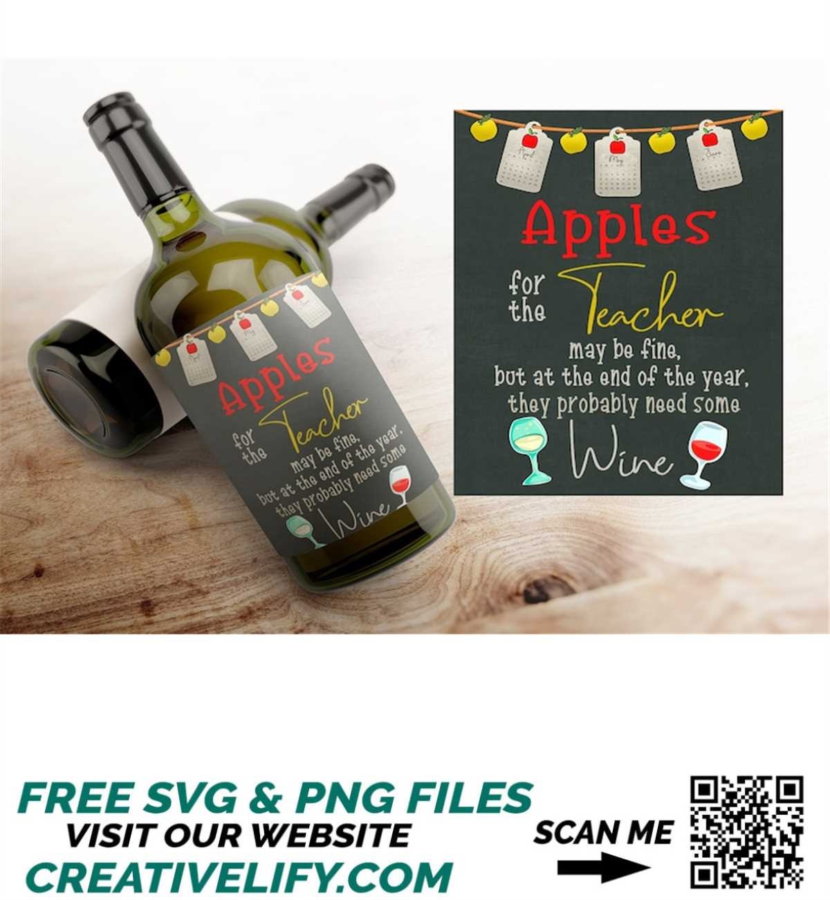 Free Printable Teacher Wine Tag