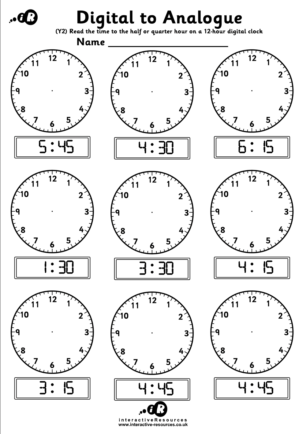 Teaching Time Free Telling Time Worksheets