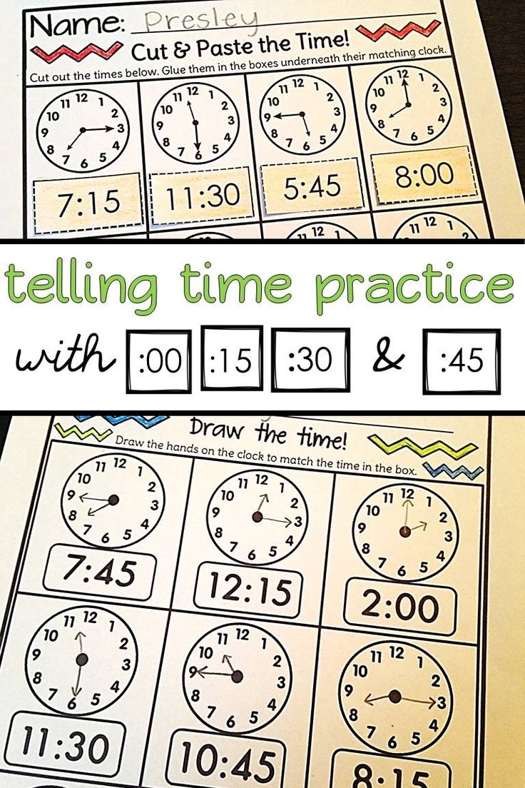 Telling Time 00 15 30 45 NO PREP Printables Telling Time Practice Learn To Tell Time Telling Time