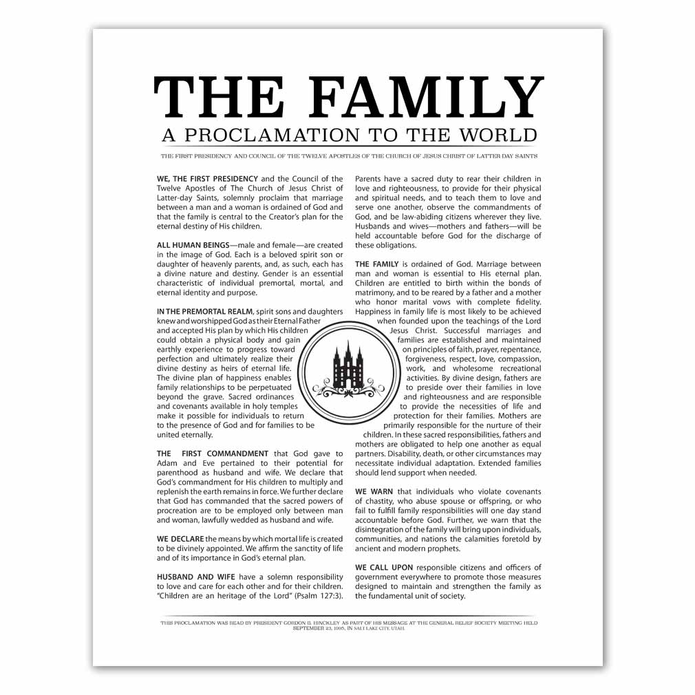 Temple Stamp Family Proclamation Printable In LDS Handouts Helps On LDSBookstore