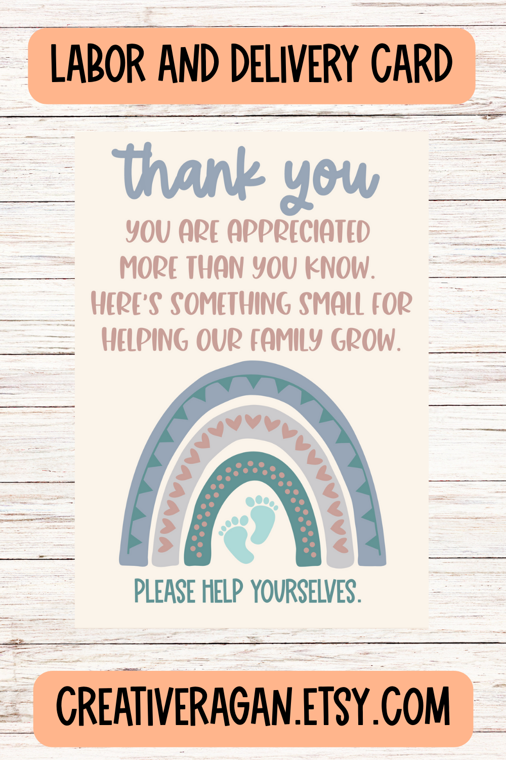 Thank You Card For Labor And Delivery Nurses And Staff Delivery Nurse Gifts Thank You Baskets Thank You Cards