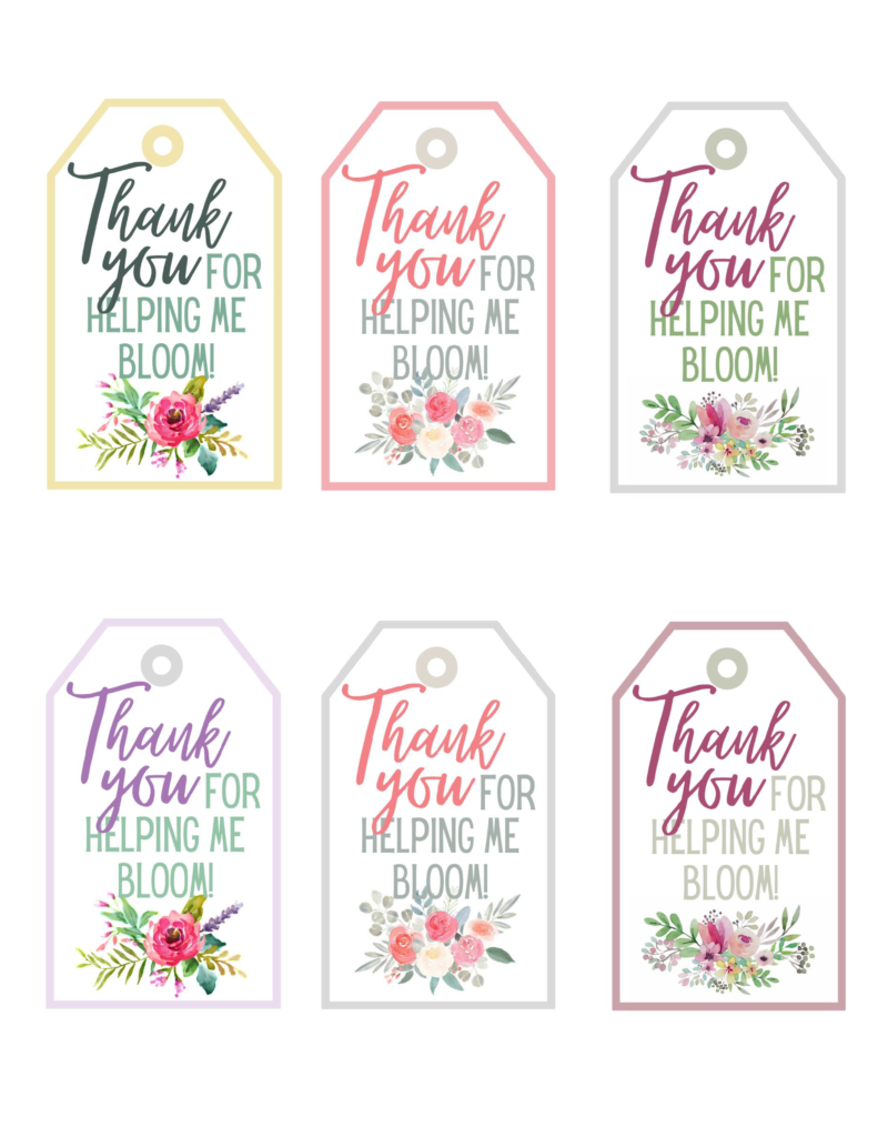 Thank You For Helping Me Bloom Teacher Gift Free Printable Baking You Happier
