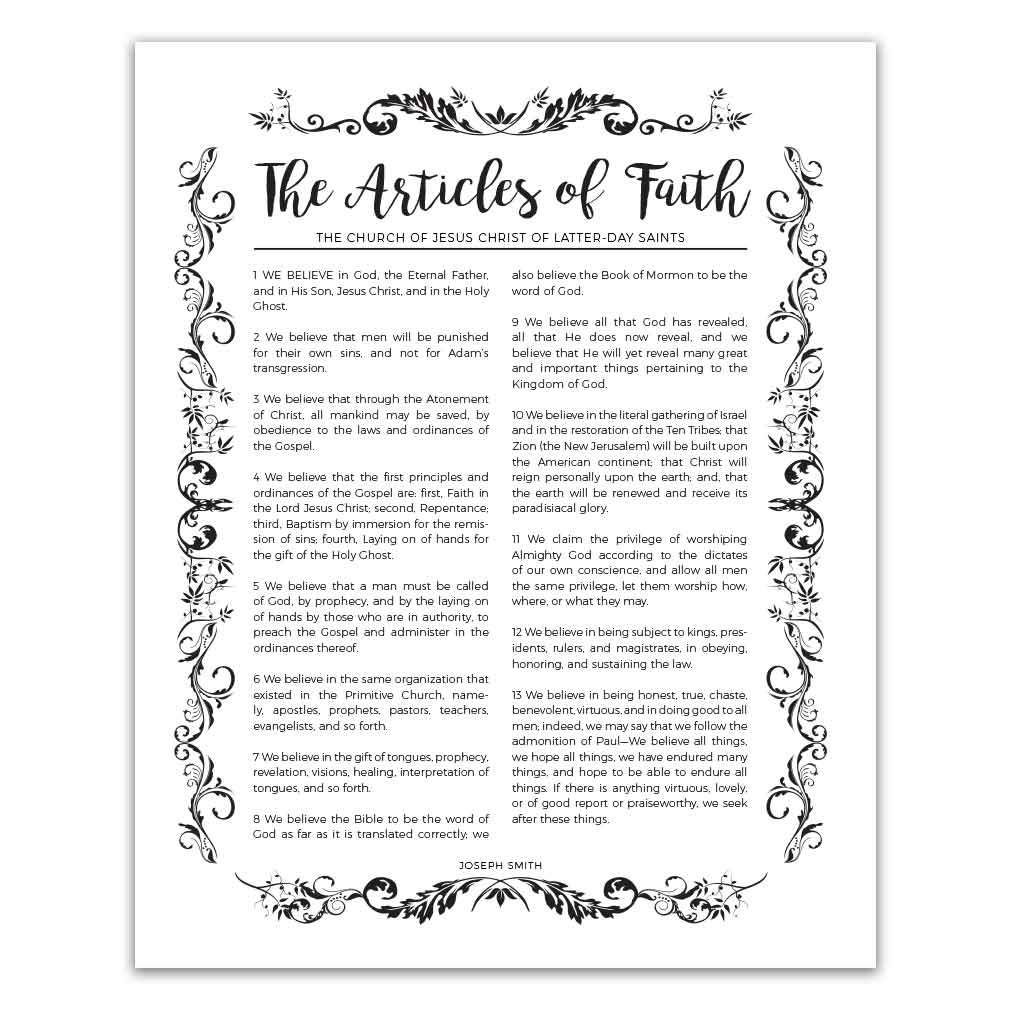 The Articles Of Faith Poster Organic Style