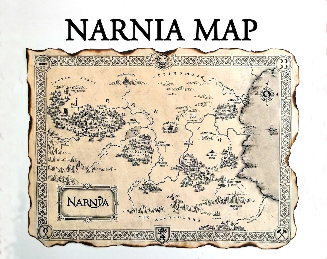 The Chronicles Of Narnia Map The World Of Narnia Map The Narnian World The Lion The Witch And The Wardrobe Prince Caspian Map Etsy Sweden