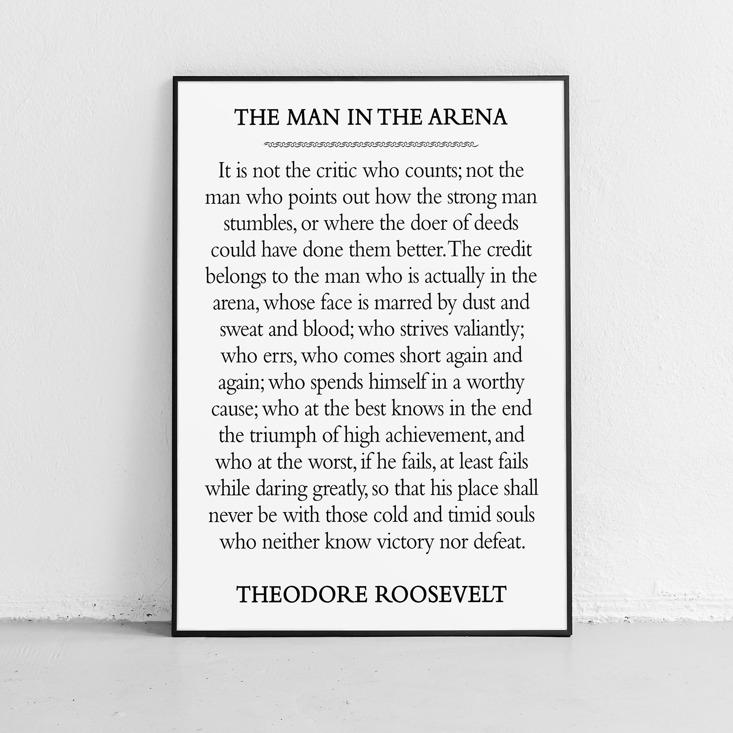 The Man In The Arena Motivational Unframed Poster Or Print By Theodore Roosevelt Etsy Israel