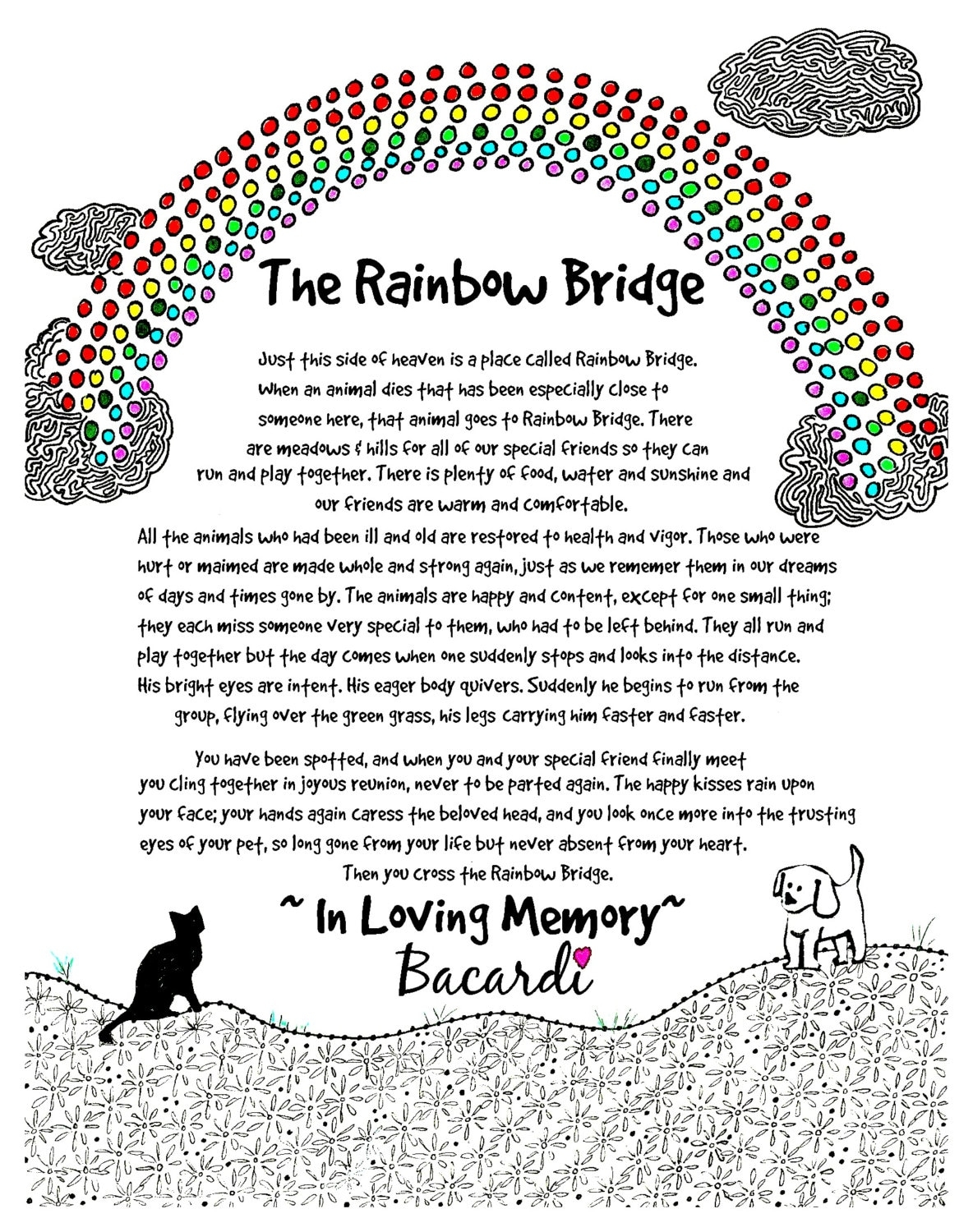 The Rainbow Bridge Poem Personalize This Print With Your Pet s Name Etsy