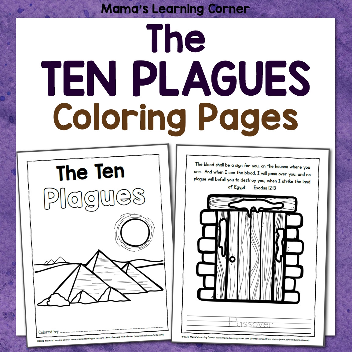 The Ten Plagues Bible Coloring Pages Mamas Learning Corner