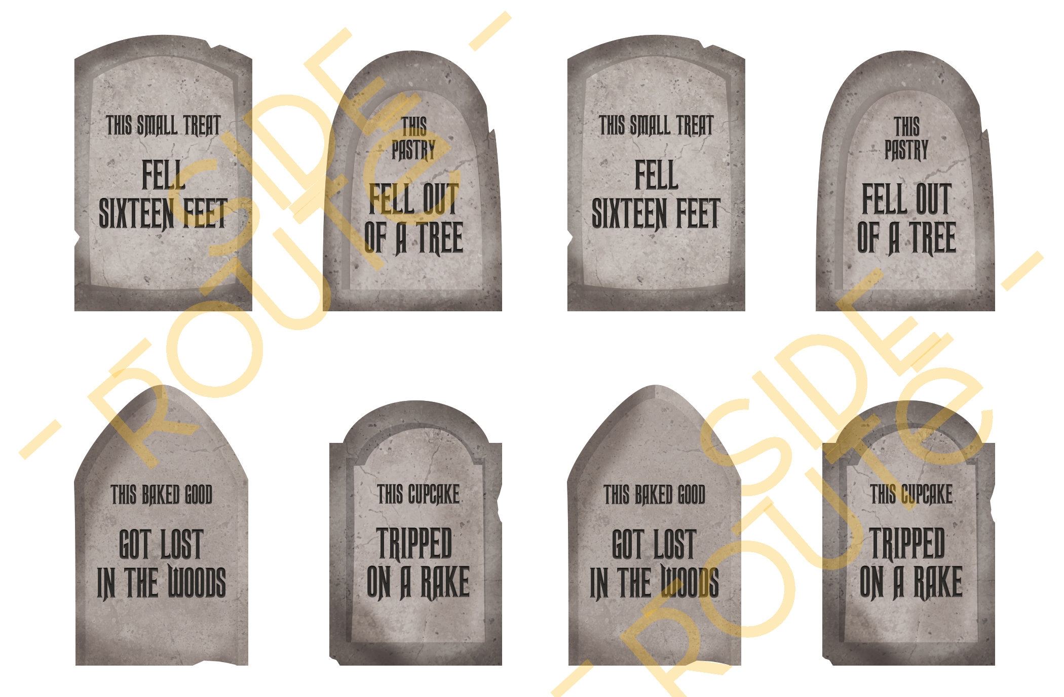 Tombstone Cupcake Toppers Printable Halloween Gravestones Etsy