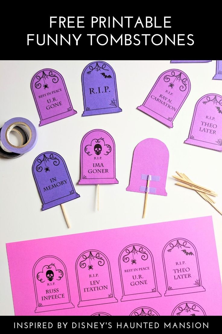 Printable Tombstone Cupcake Toppers