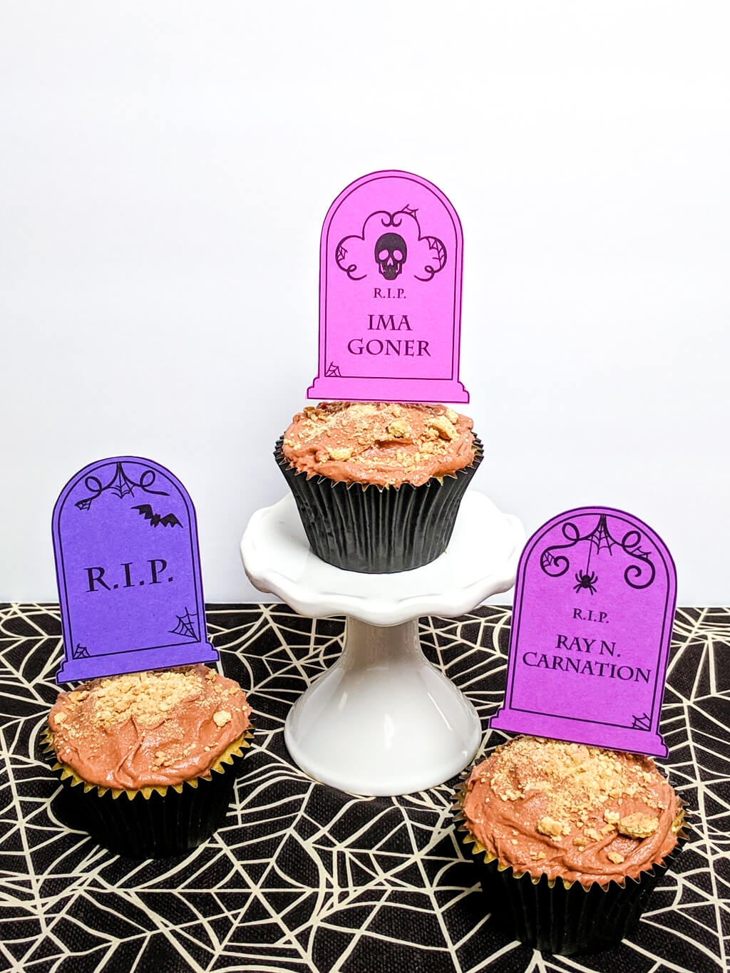 Tombstone Printable Halloween Cupcake Toppers Merriment Design