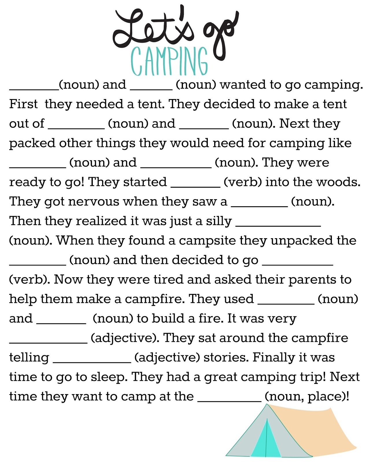 Tons Of Fun Camping Themed Activities For Kids With Free Printable The Chirping Moms