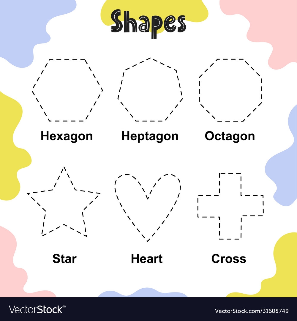 Circle And Hexagon Shapes Worksheet Printable
