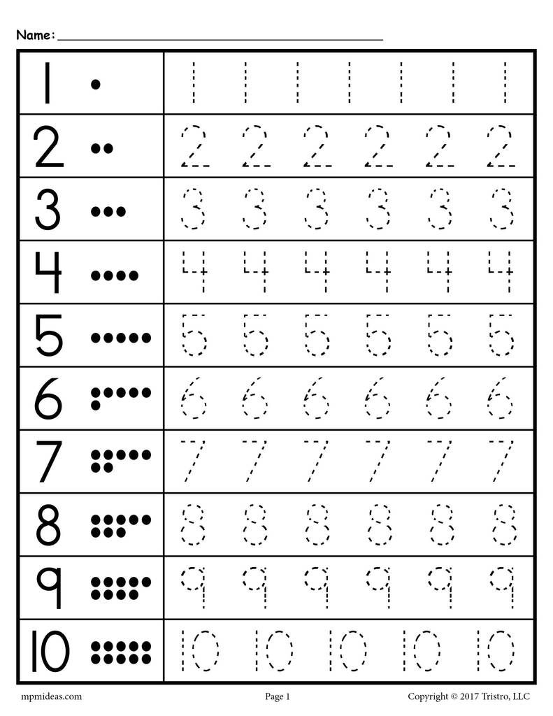 Tracing Worksheets Numbers 1 20 Free Preschool Worksheets Preschool Math Worksheets Preschool Tracing