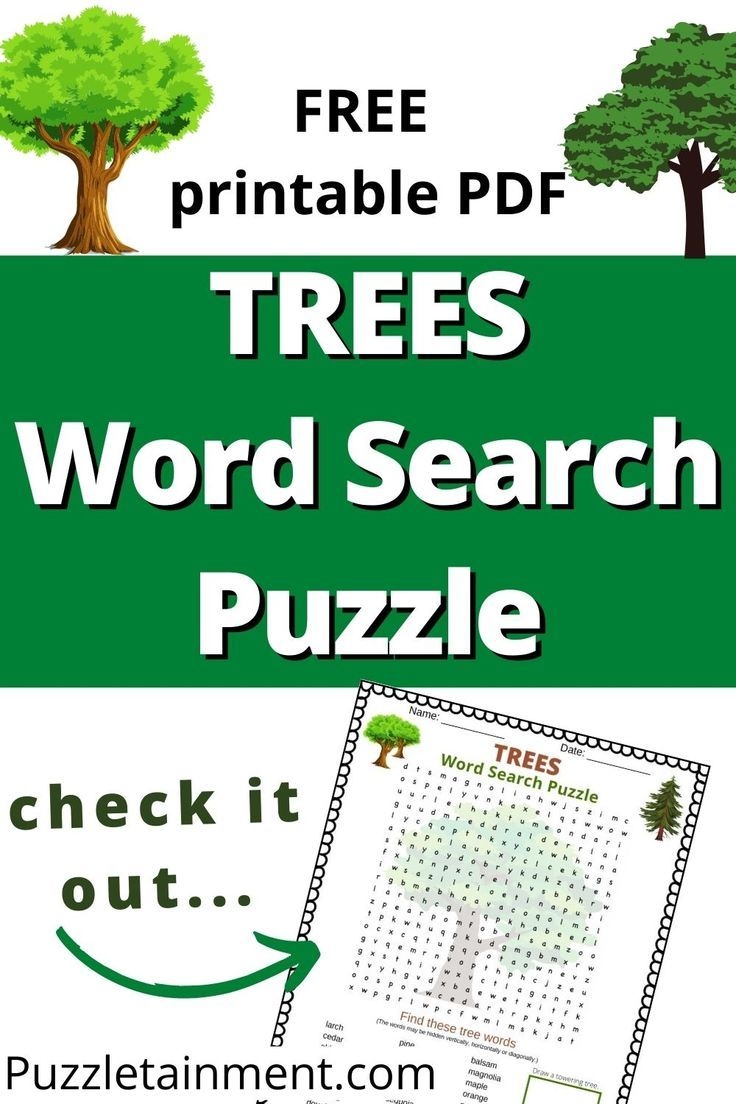 Trees Word Search Puzzle great Nature Word Search For Kids Free Printable Word Searches Nature Words Free Printables