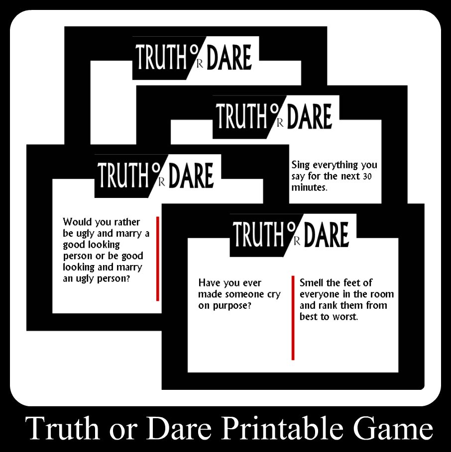 Printable Truth Or Dare Cards For Adults