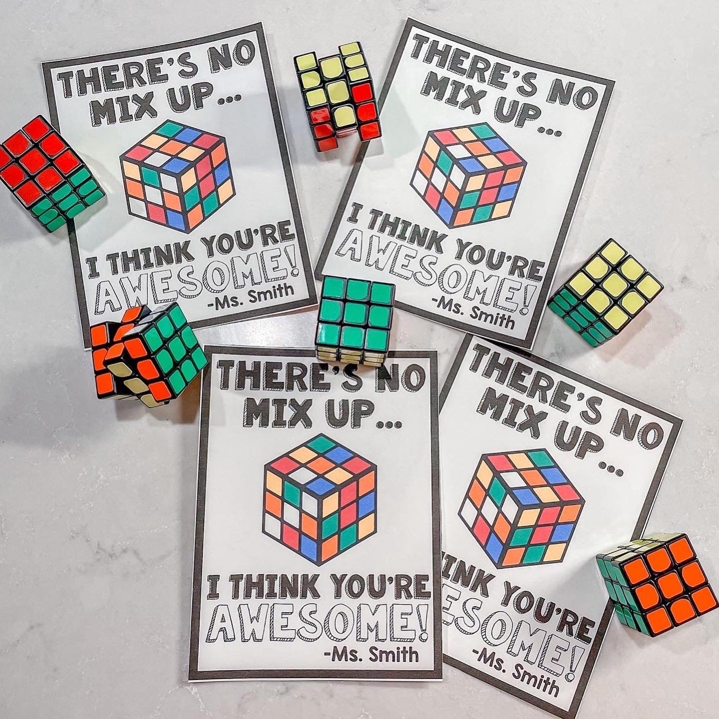 Valentine s Day Rubix Cube Themed Gift Tag Etsy