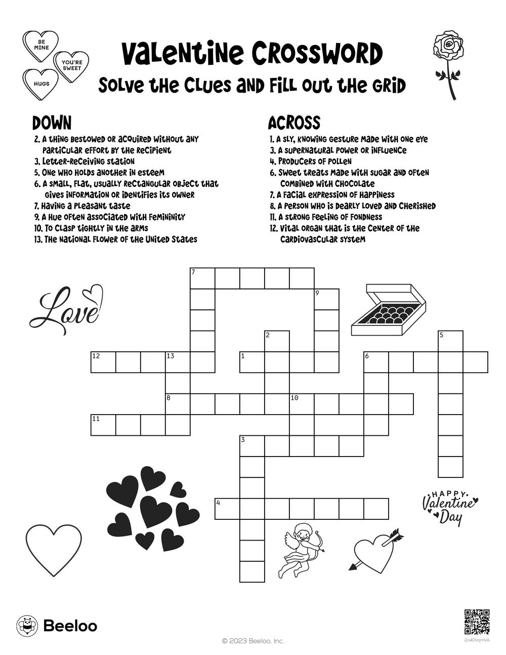 Free Printable Valentine Crossword Puzzles Printable