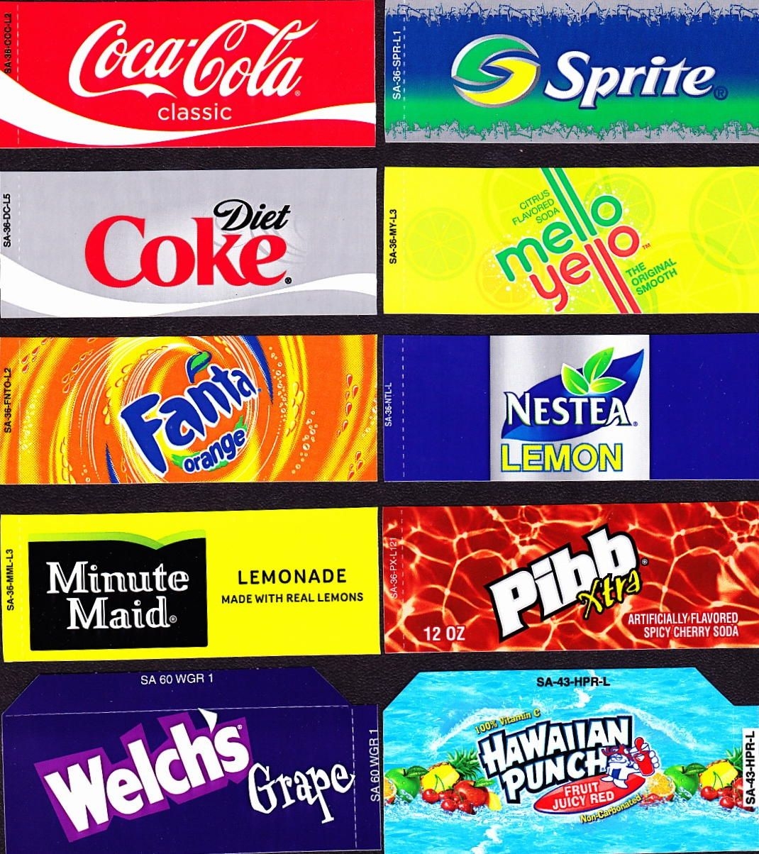 Vending Machine Labels And Supplies Soda Labels Vending Machine Labels Label Templates