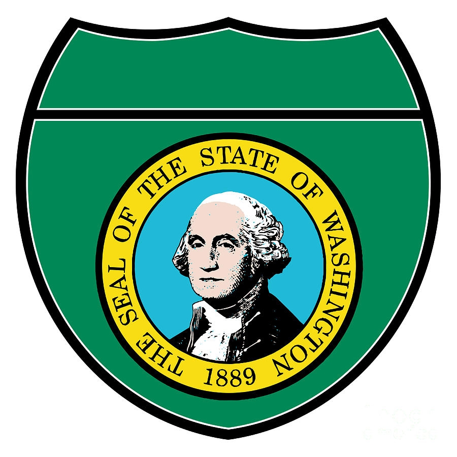 Washington State Flag In An Interstate Sign Digital Art By Bigalbaloo Stock Pixels
