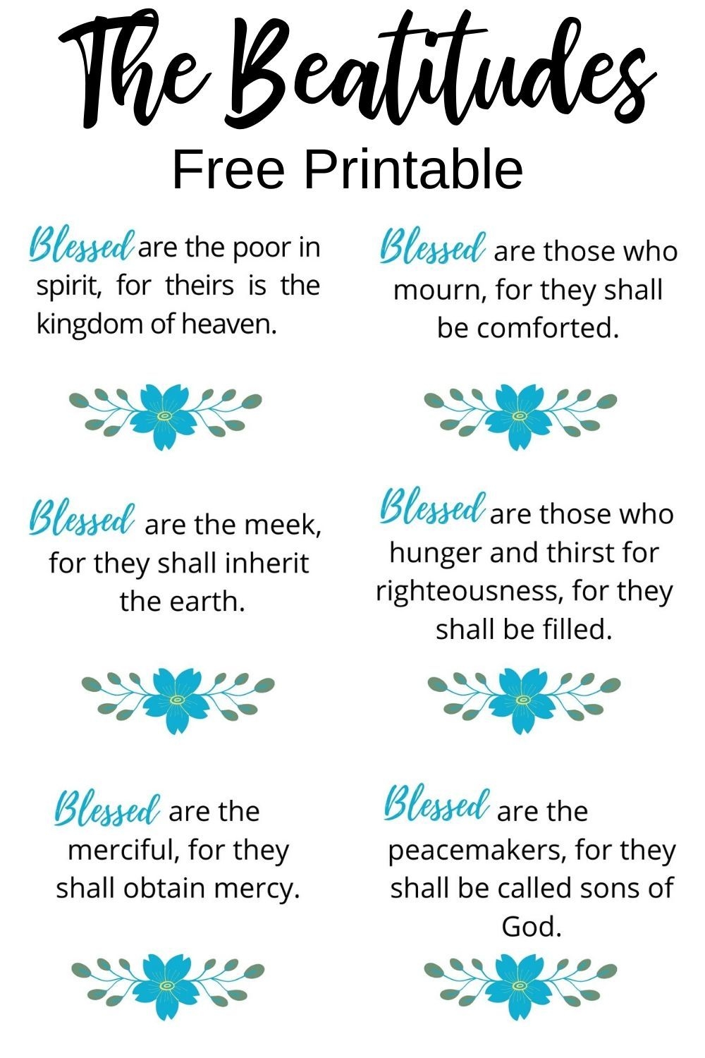 What Are The Beatitudes In The Bible Plus Free Printable Bible Quotes Beatitudes Scripture Writing Plans