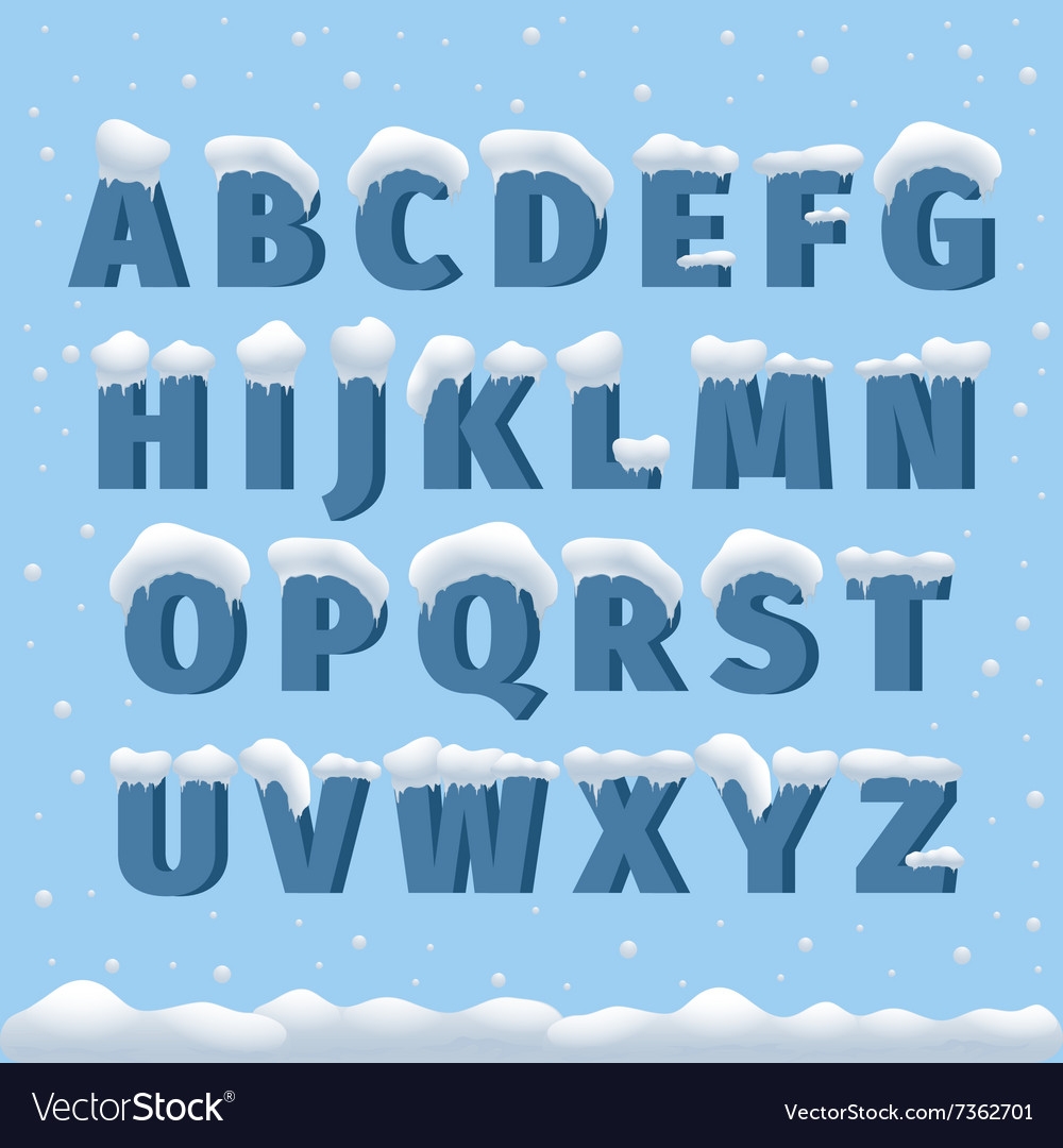 Winter Alphabet With Snow Royalty Free Vector Image