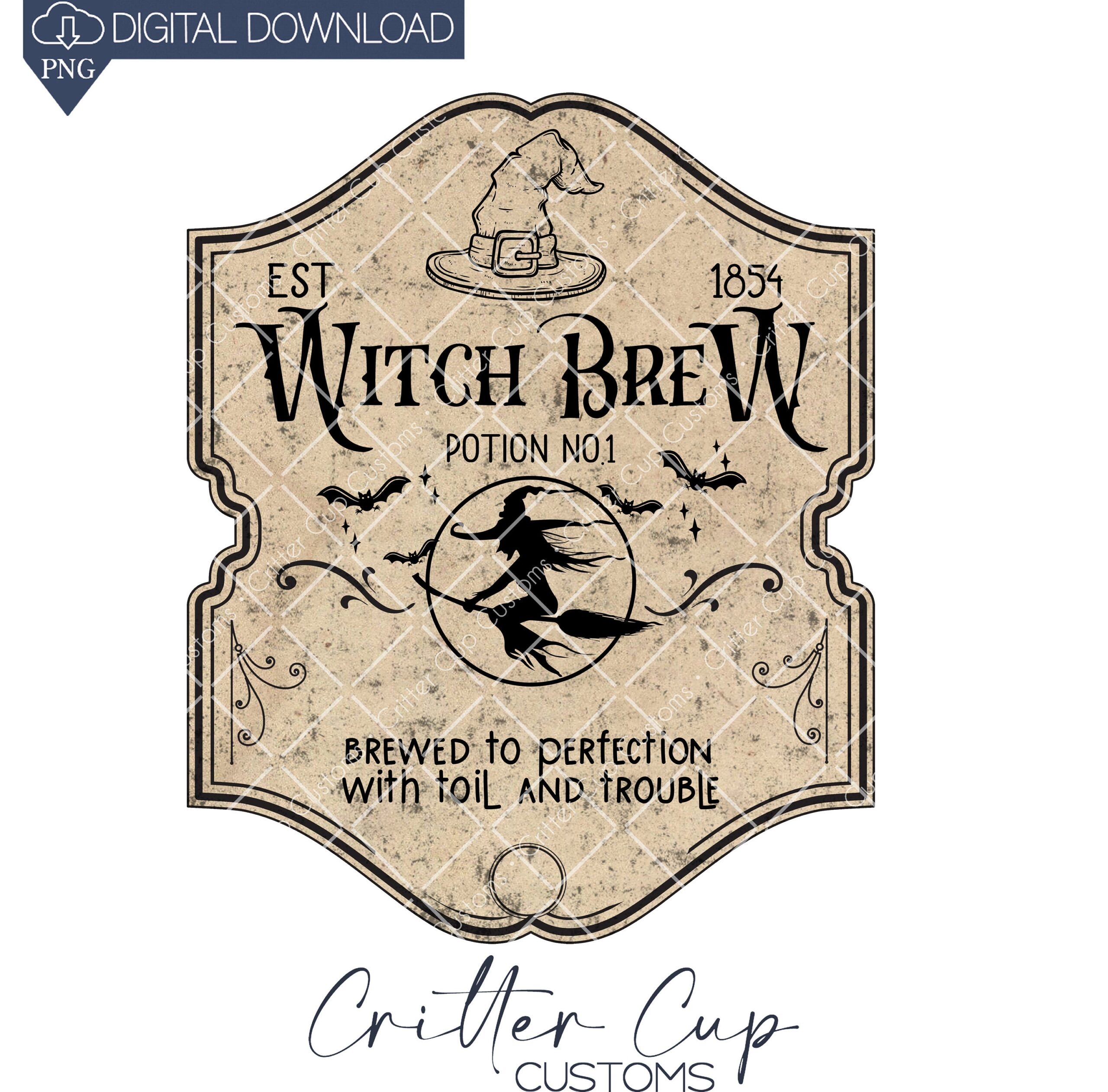 Witch Brew Label Png Witch Brew Label Decal Witch Brew Decal Png Etsy