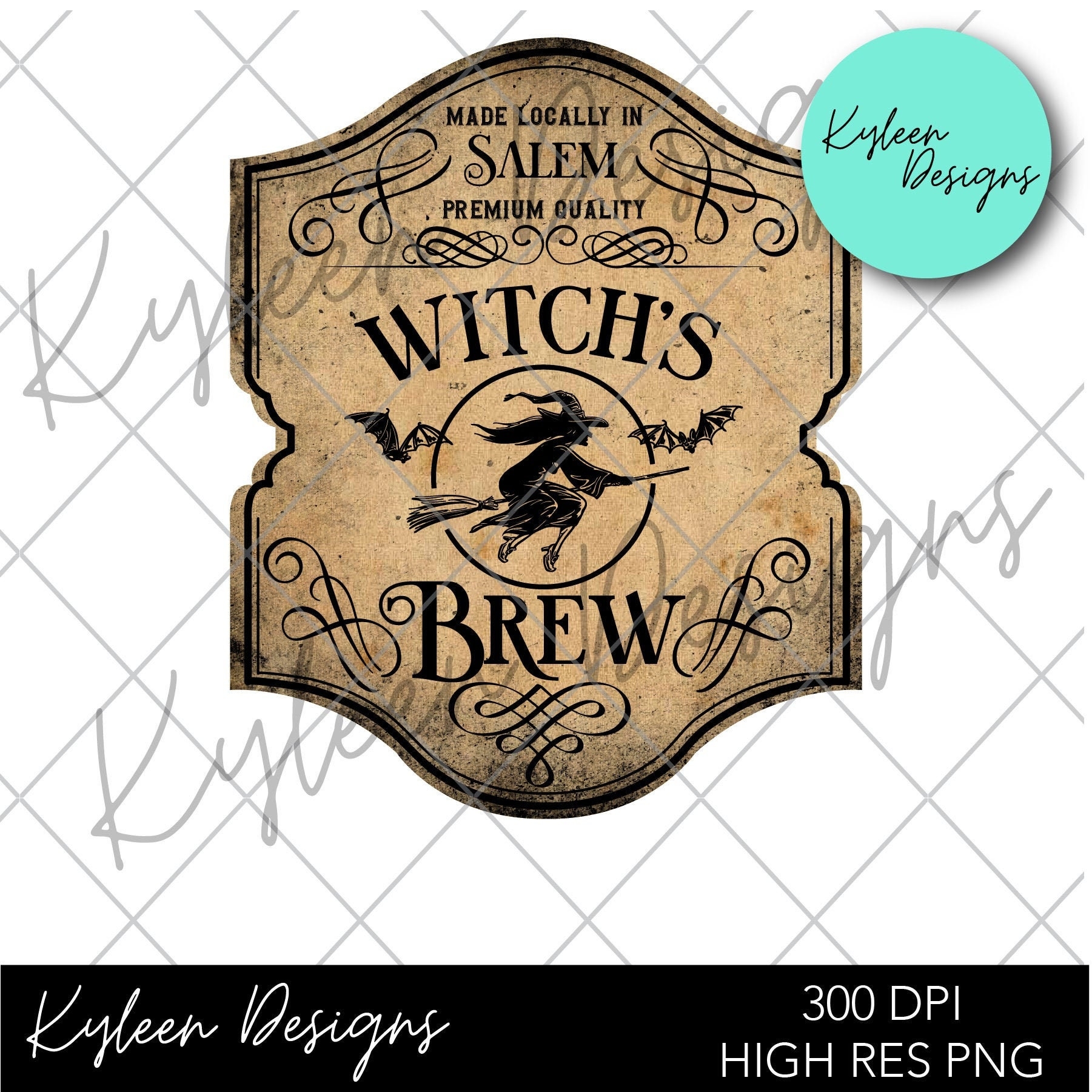 Witches Brew Label For Sublimation Waterslide High Res PNG Digital File 300dpi Etsy