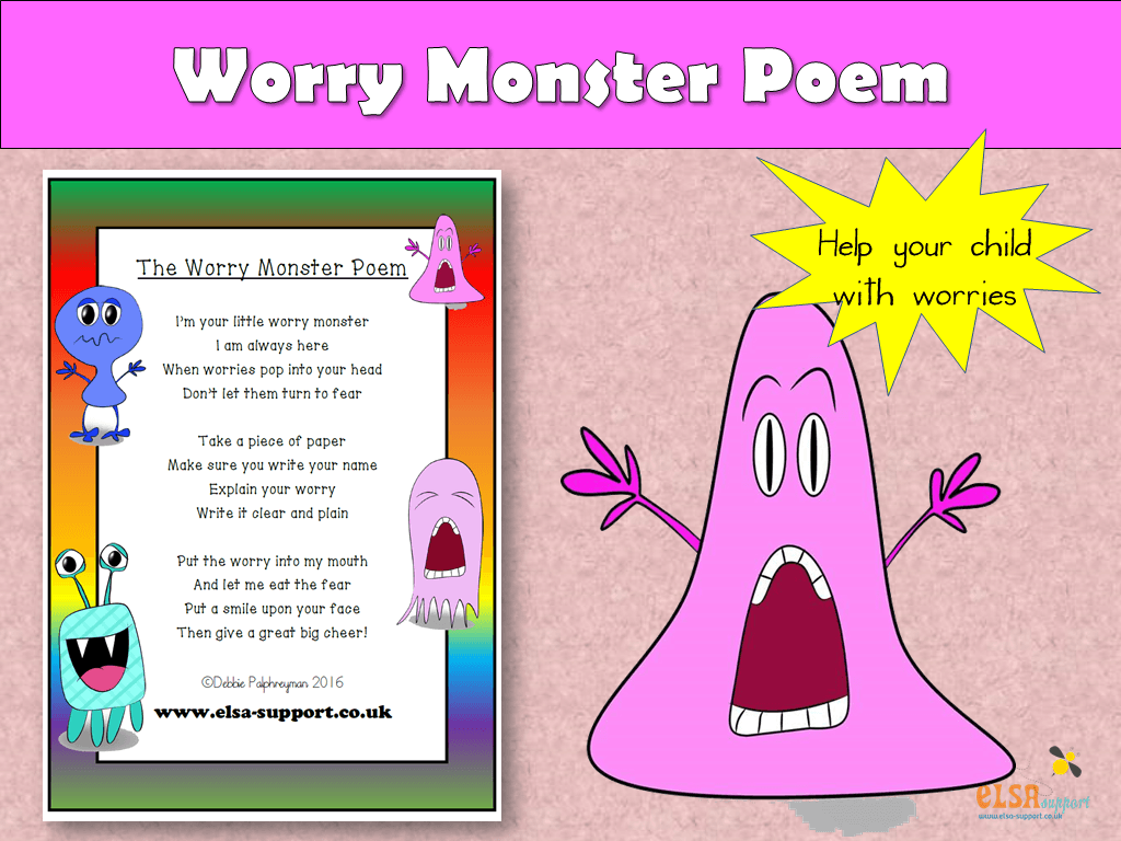 Worry Monster Poem Elsa Support For Emotional Literacy