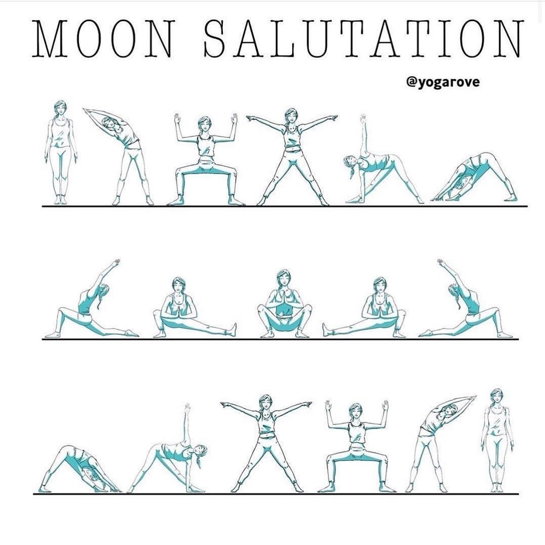 Yoga For Soul On Instagram MOON SALUTATION Save This To Inspire Your Next Practice Moon Salutation Yoga For Beginners Yoga Moon Salutation