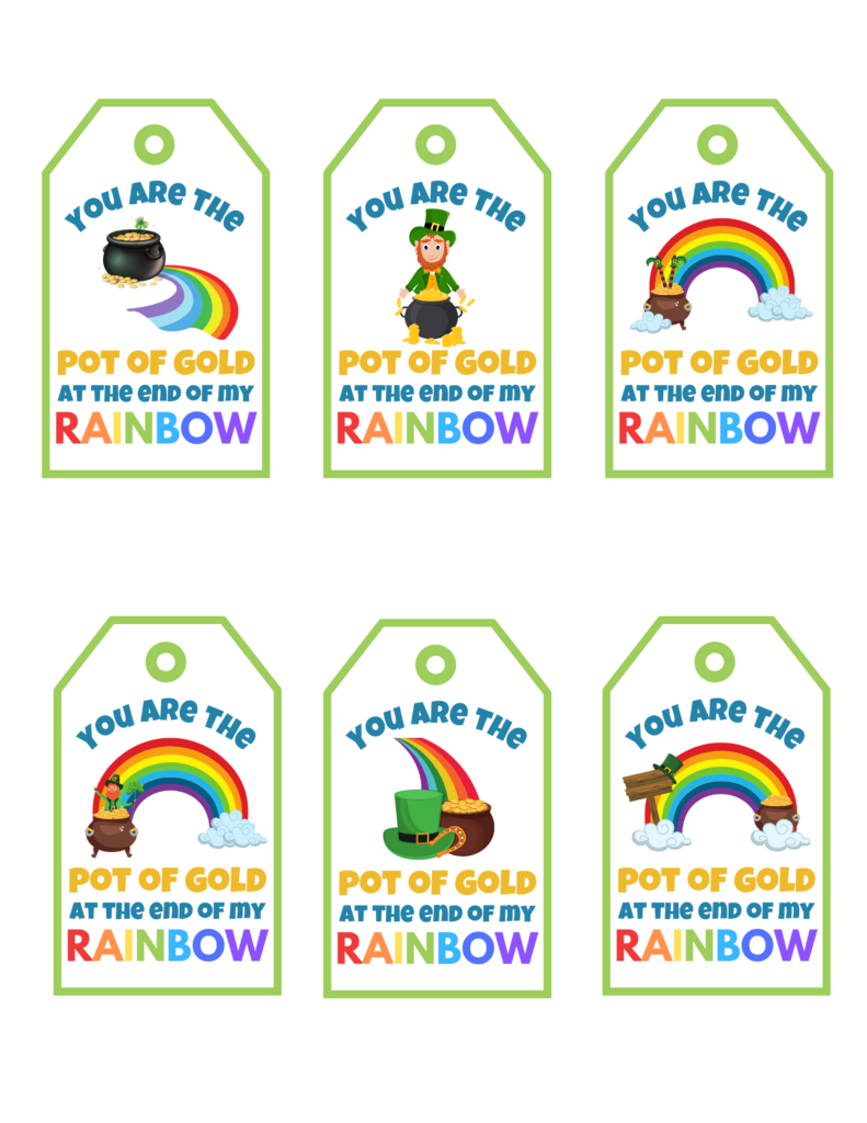 You Are The Pot Of Gold At The End Of My Rainbow Free Printable Gift Tags Baking You Happier