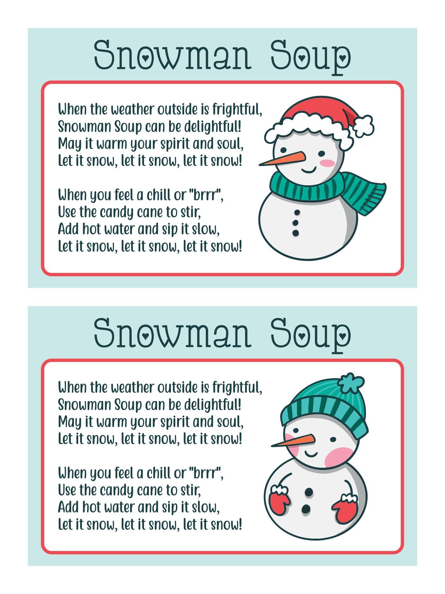 10 Best Free Printable Snowman Soup Labels PDF For Free At Printablee Snowman Soup Student Christmas Gifts Printable Snowman