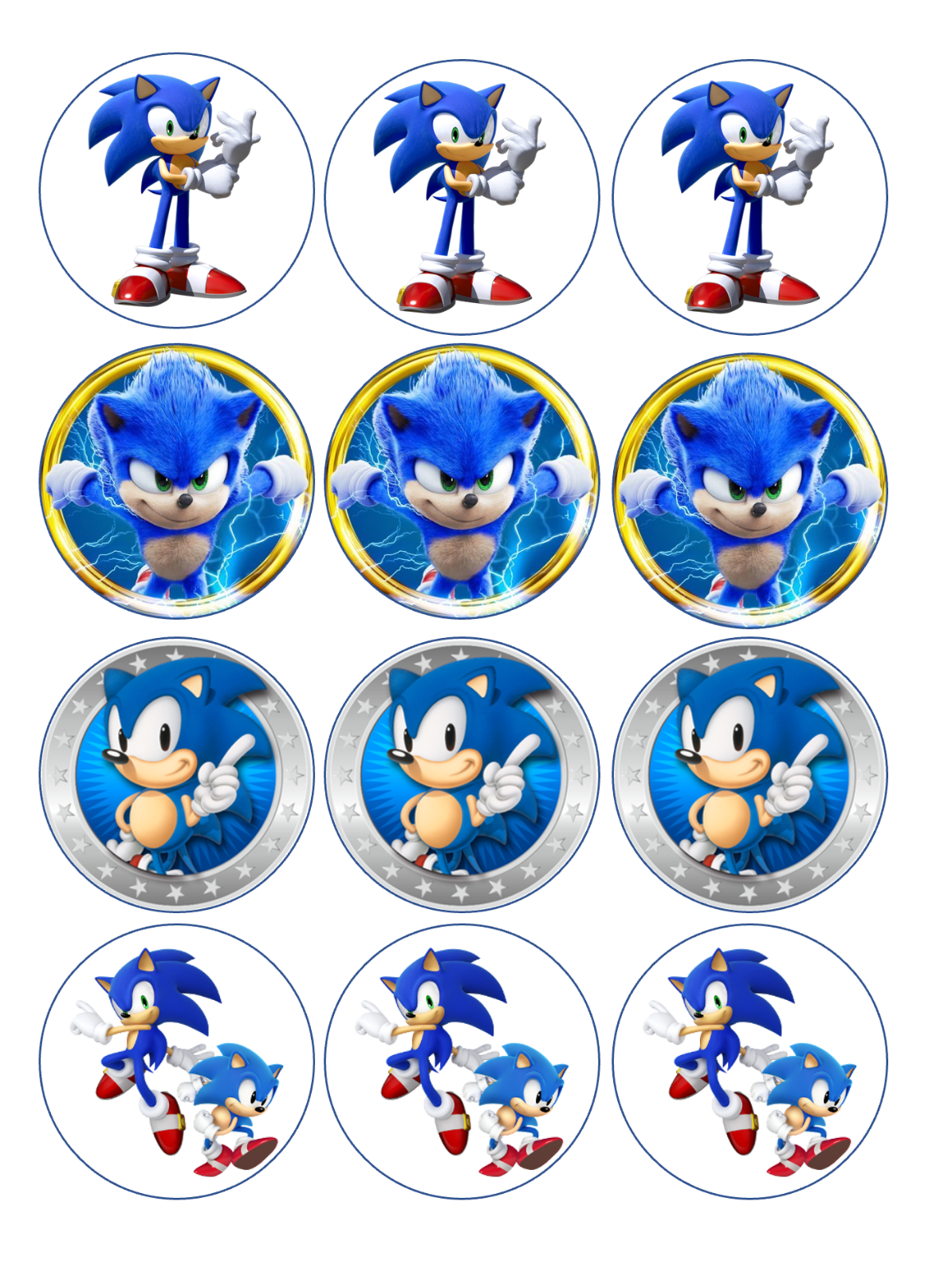 12 Sonic Hedgehog Edible Paper Cupcake Cookie Toppers CHOOSE SIZE EBay