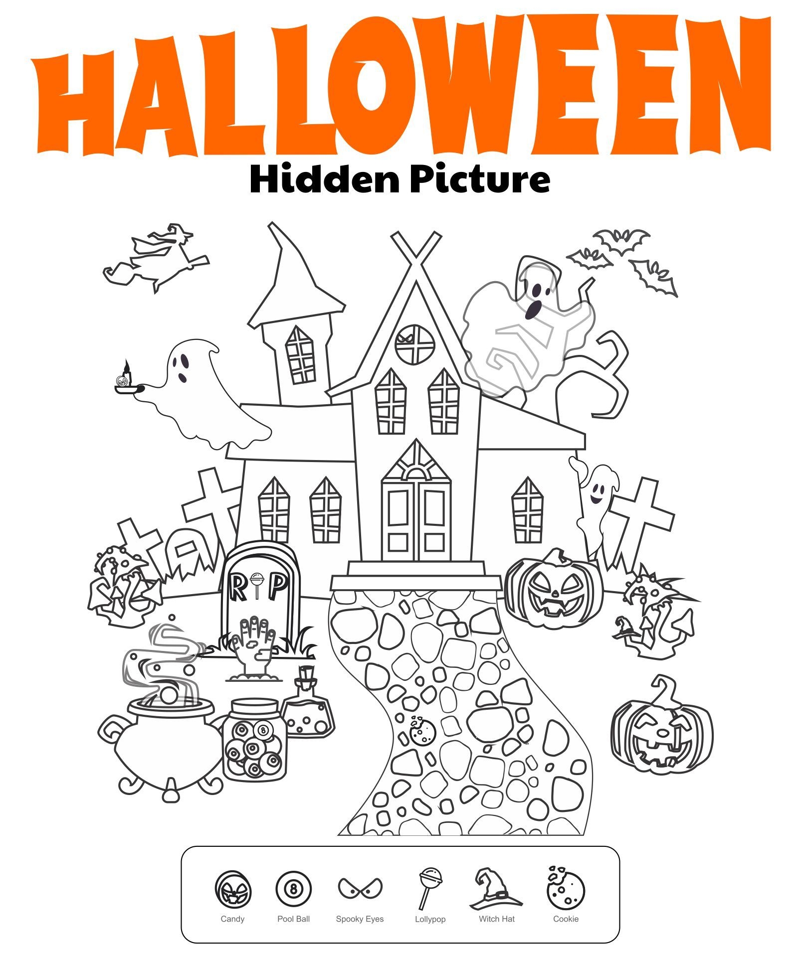 Halloween Hidden Pictures Free Printable