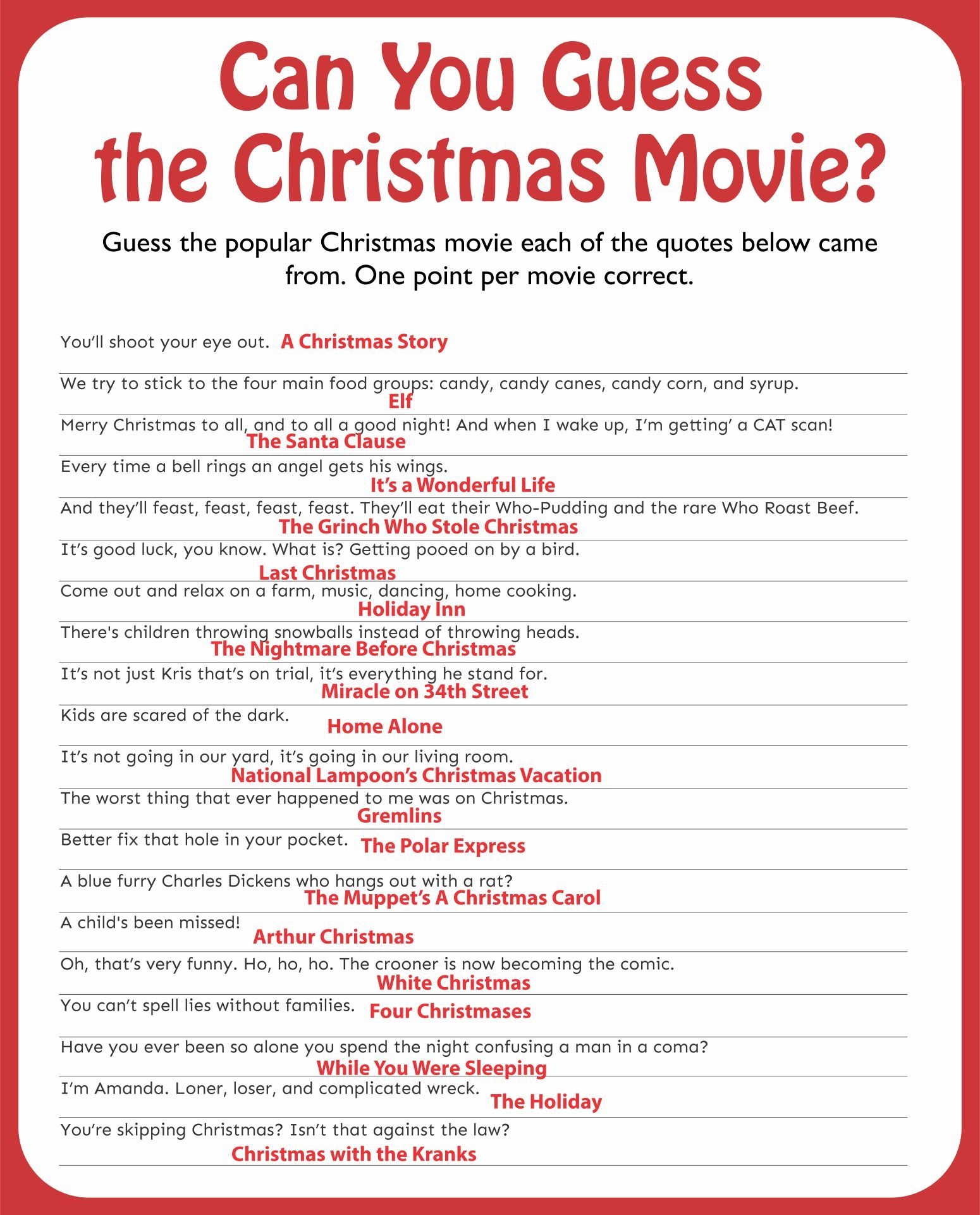 15 Best Printable Christmas Trivia Questions PDF For Free At Printablee Christmas Eve Games Christmas Games Christmas Quiz
