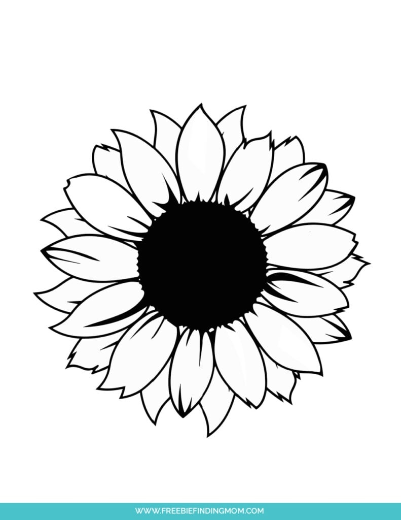 3 Free Printable Sunflower Stencils Template PDFs Freebie Finding Mom